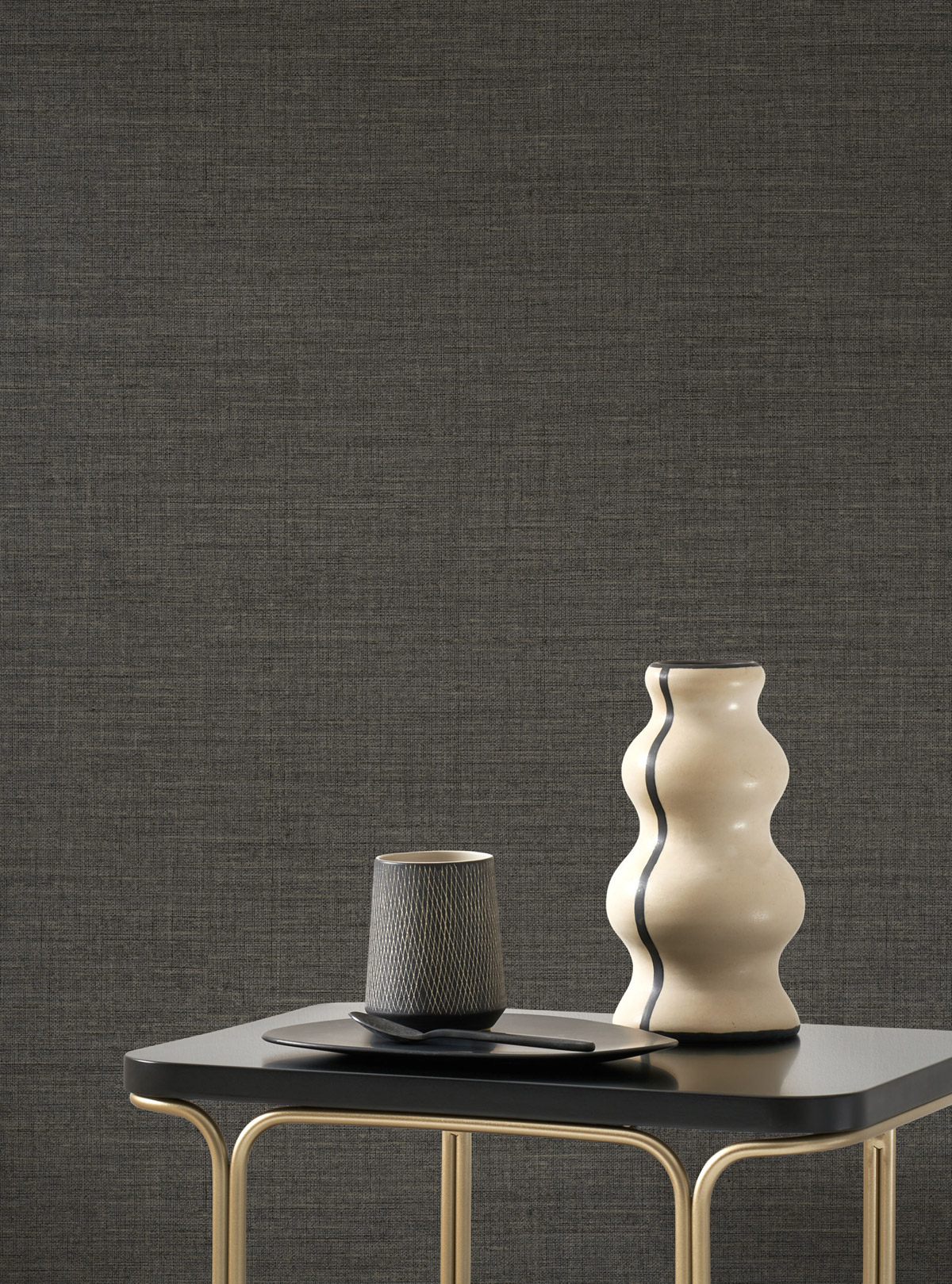 Papier peint Faux Uni Pointillé Smith anthracite - Carnaby Street de Casadéco | Réf. CARN200566997