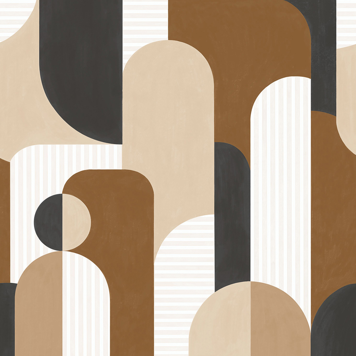 Papier peint panoramique Forme Volume marron S 250X250 - Graphic de Casélio | Réf. GPC105559206