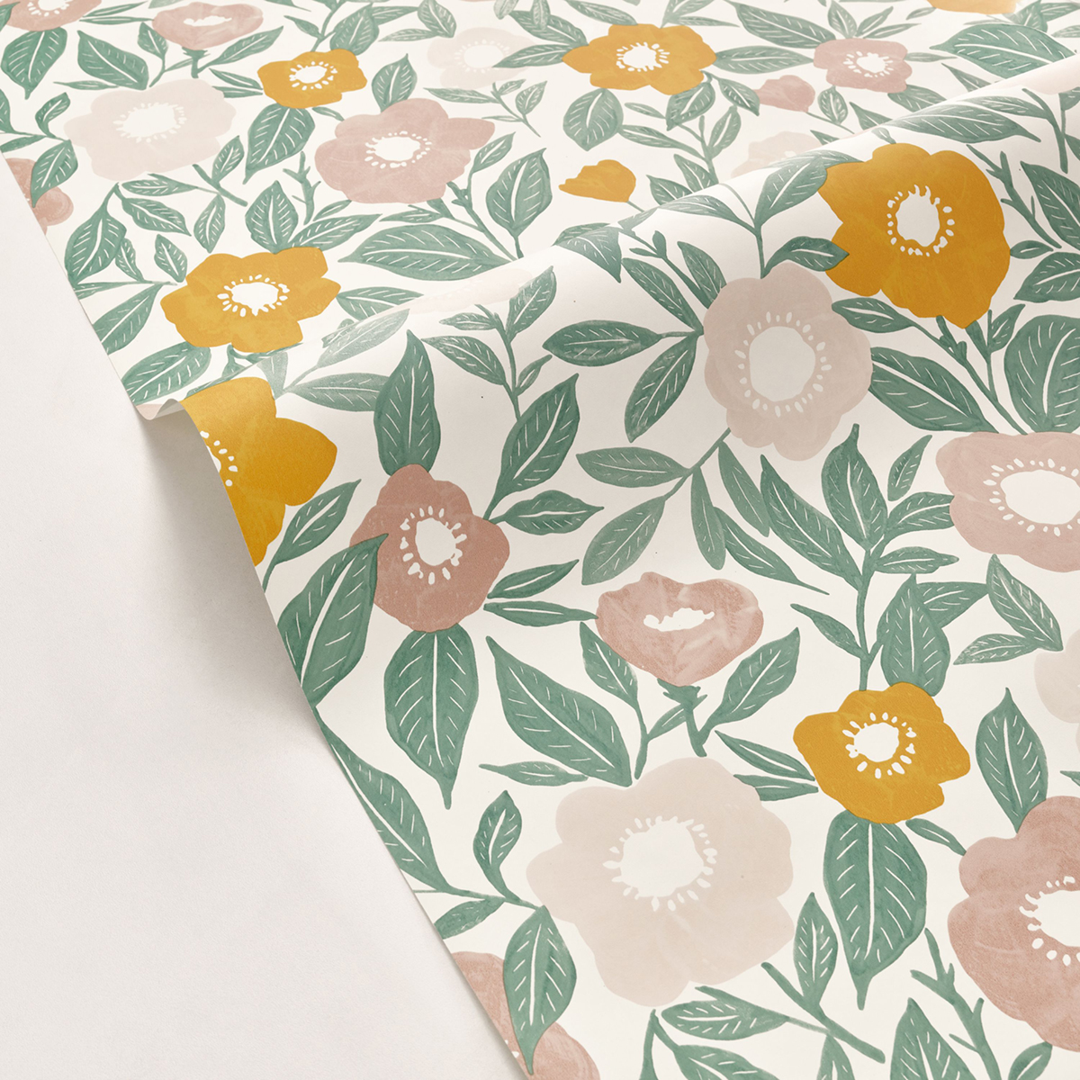 Papier peint Fleur Graphique Lucky rose jaune - Happy Therapy de Casélio | Réf. HTH104070734