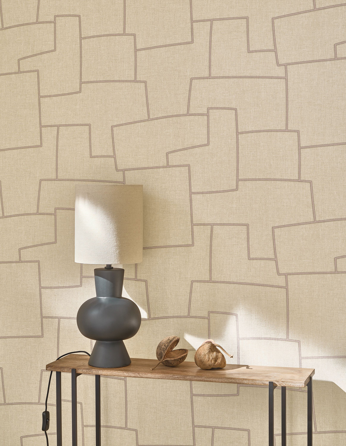 Papier peint Géométrie Lin Inca beige - Matera de Casadéco AMB2| Réf. MATA201121404