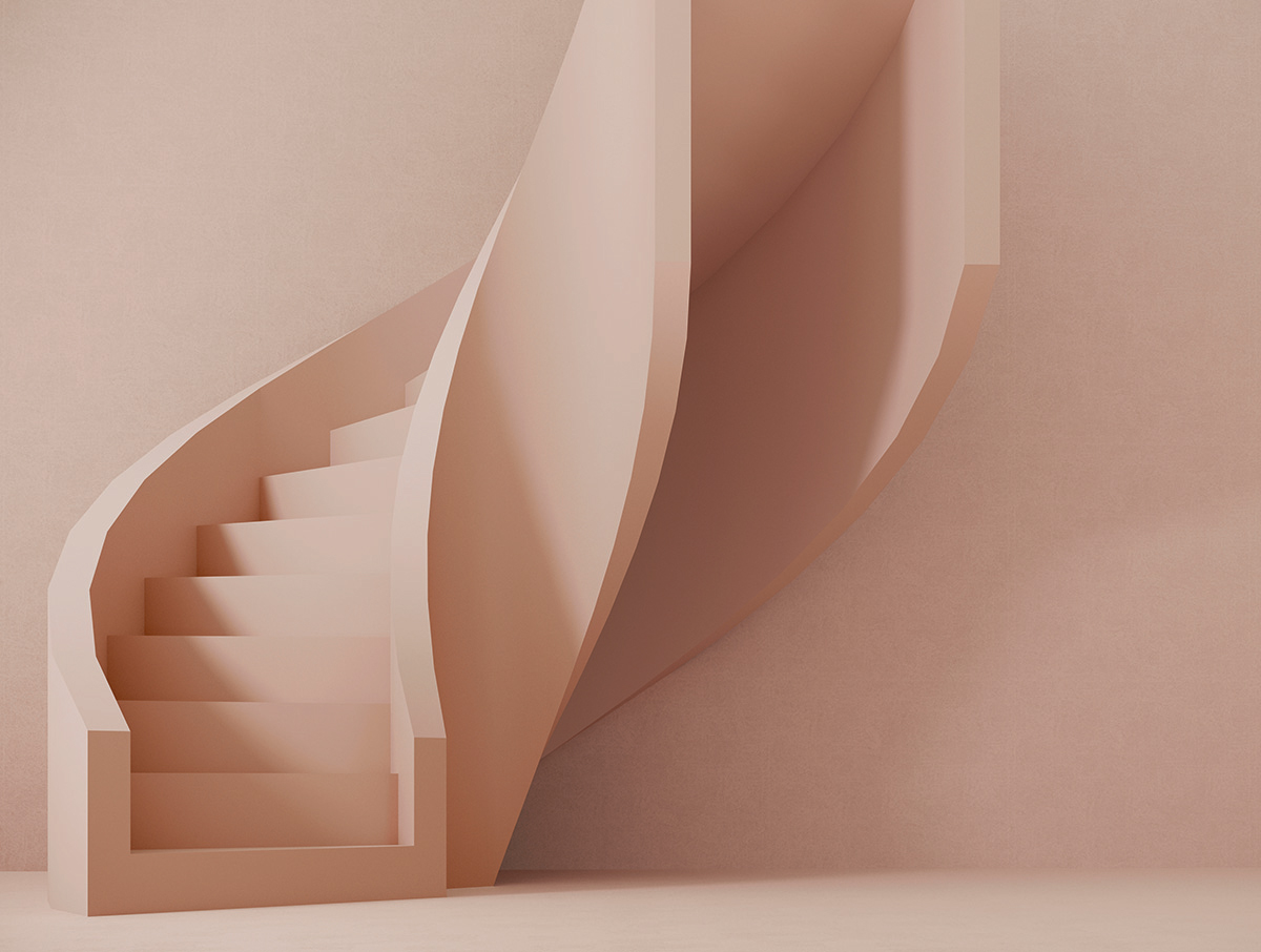 Papier peint panoramique Escalier Colimaçon rose - Reality 4 de Lutèce | Réf. LTC-51221403