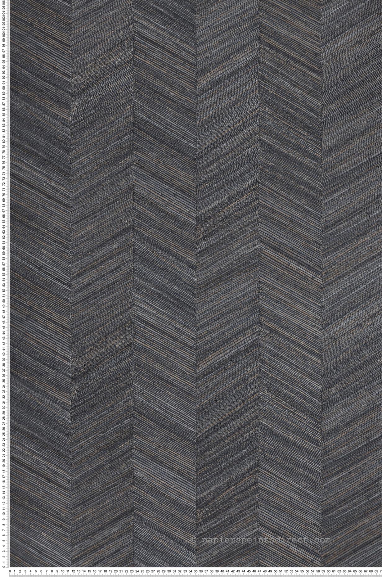 Papier peint Chevron Bois Ocotea orage noir - Végétal de Casamance | Réf. CAS-75371528