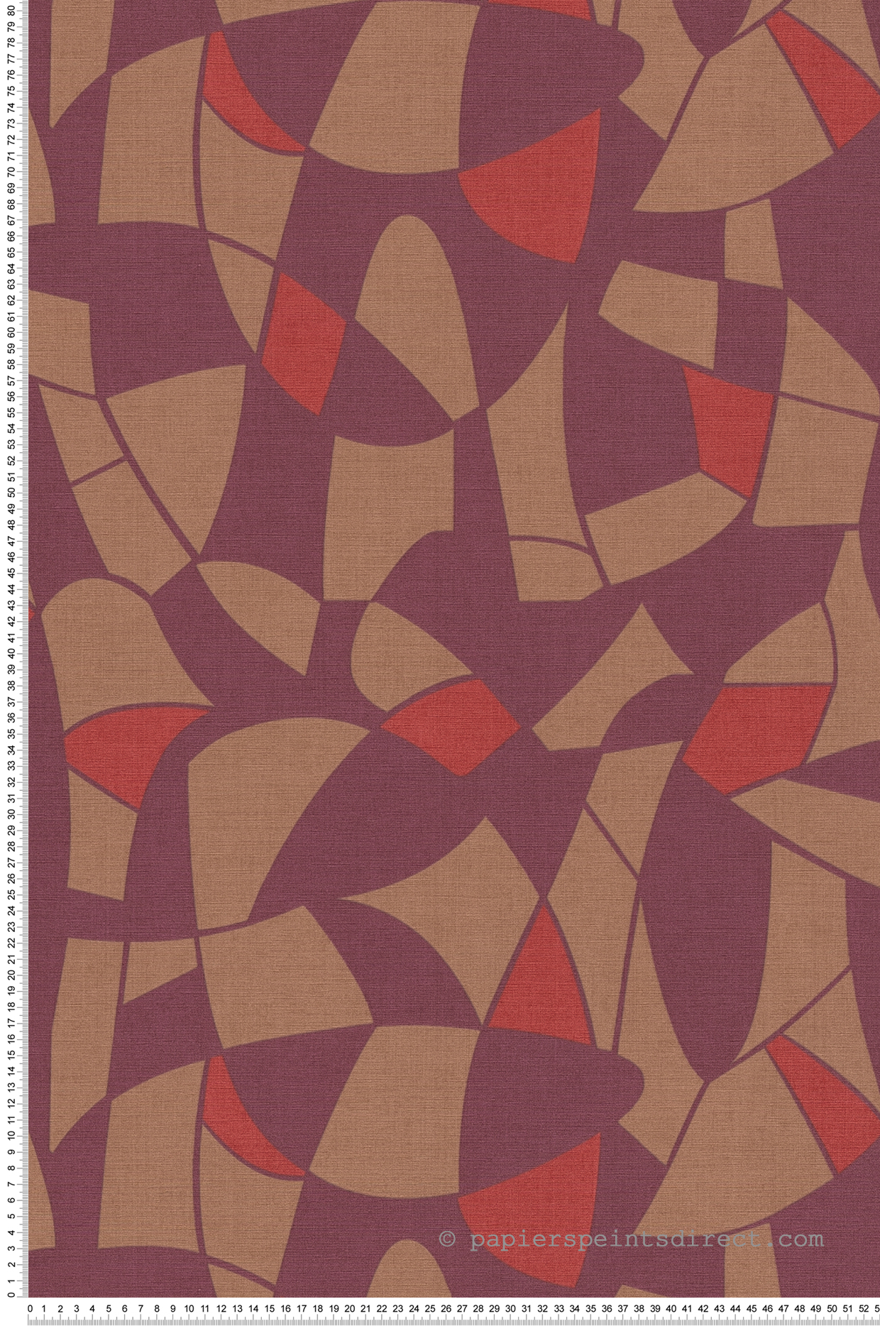 Papier peint Graphique Art Glas prune rouge - Antigua d'A.S. Création | Réf. SP15938