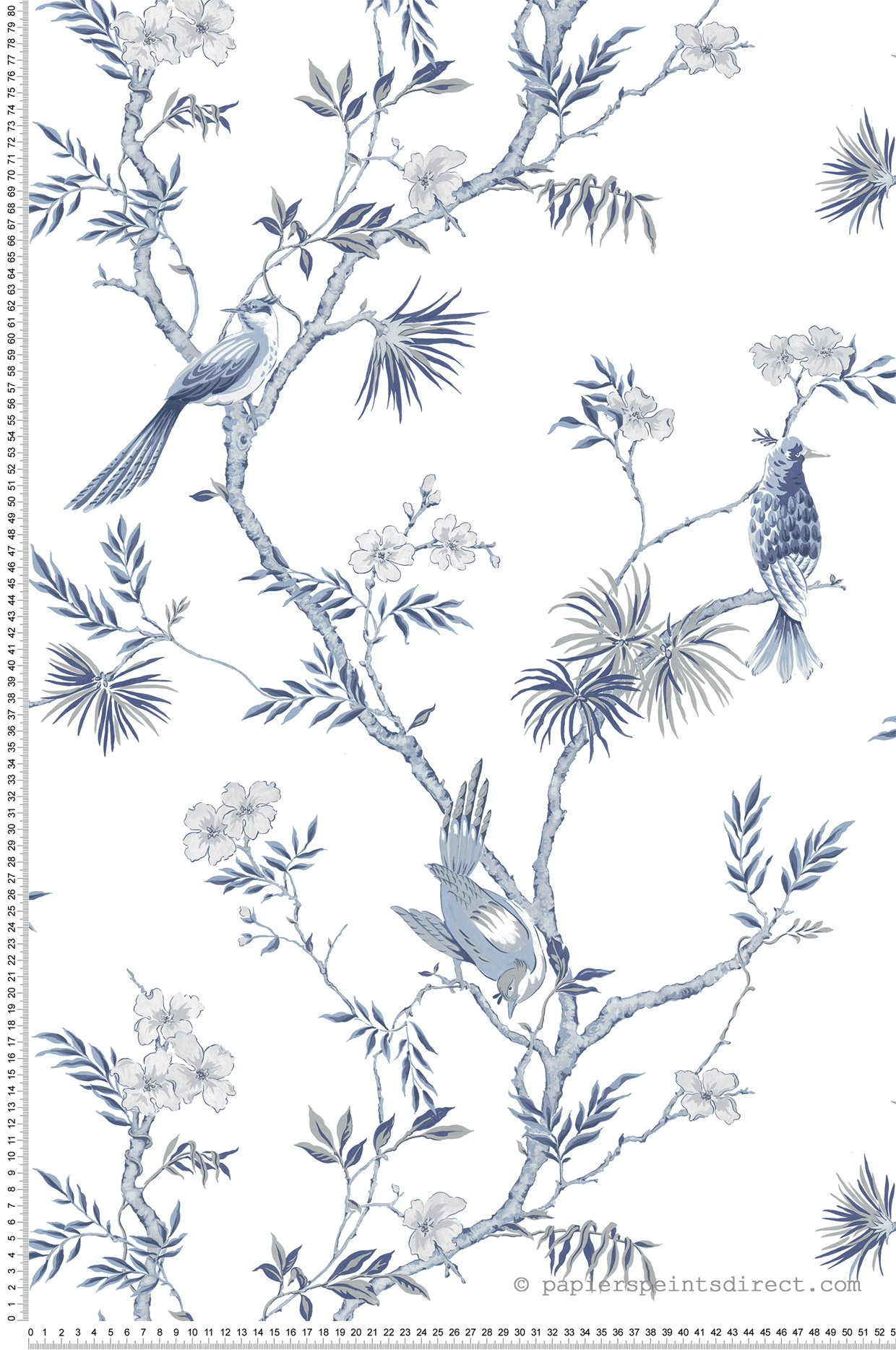 Papier peint Oiseau Exotique bleu - Jardin Secret de Lutèce | Réf. LTC-G78489