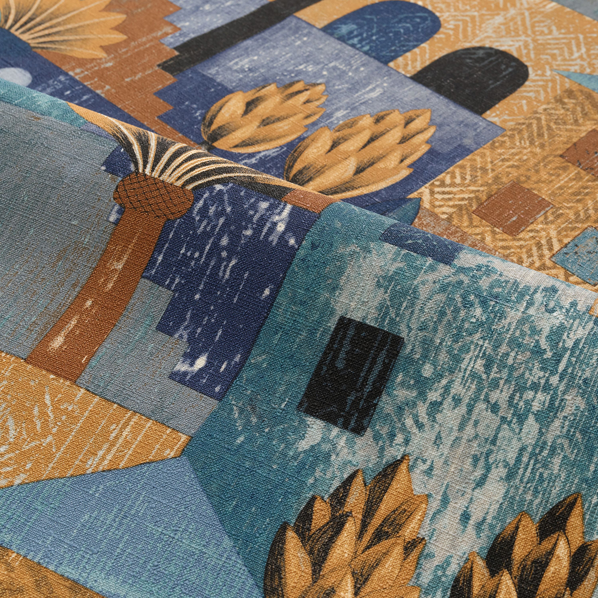 Papier peint Maison Monterosso marine brun - Aventura de Casamance AMBV | Réf. CAS-75542038