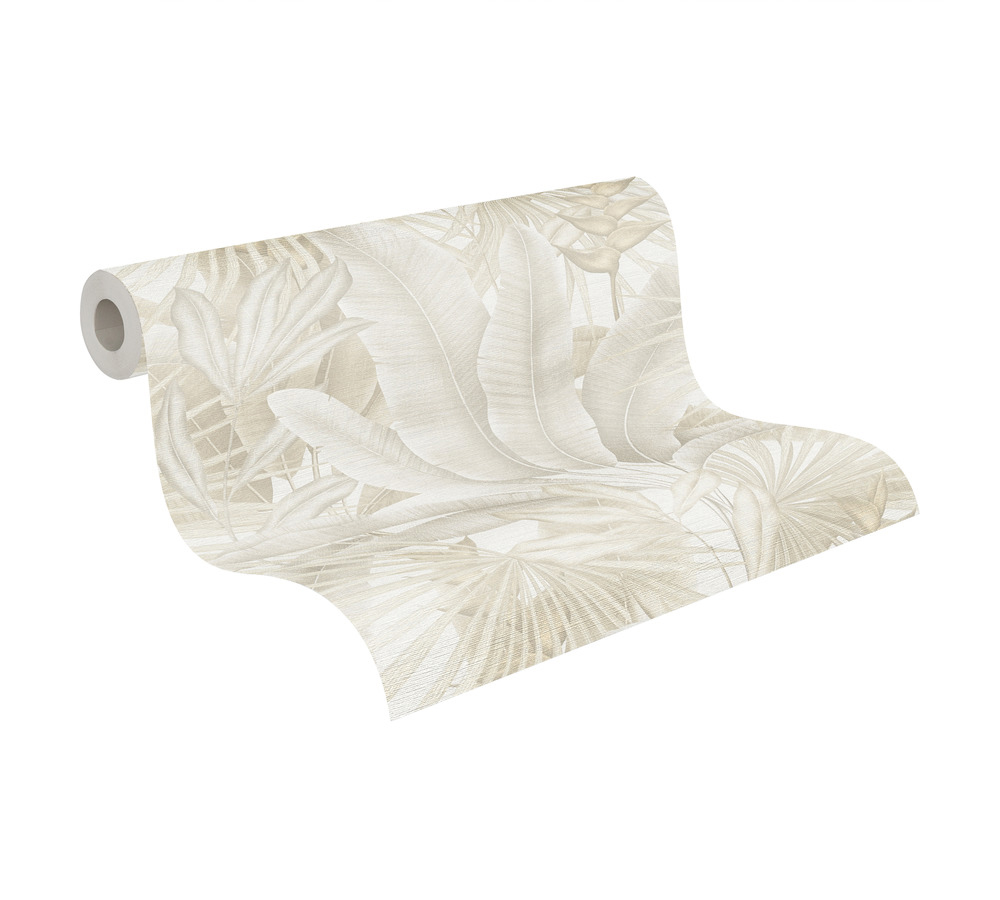 Papier peint Feuillage Jungle Amazonienne beige - Stories of Life d'A.S. Création AMB4 | Réf. AS-396474