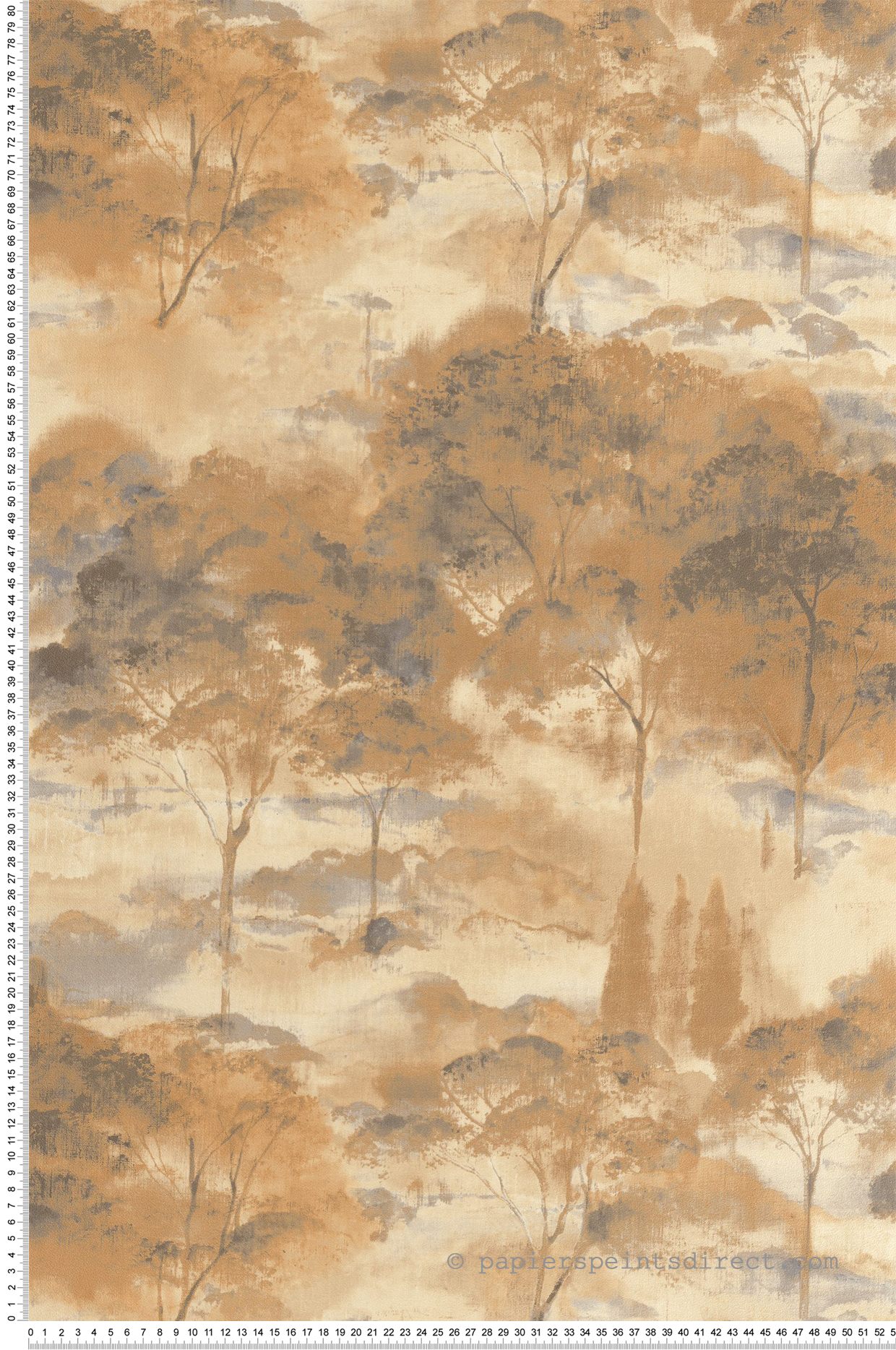 Papier peint Arbre Forêt Sila jaune miel - Riverside 4 de Casadéco | Réf. RIVI89552446