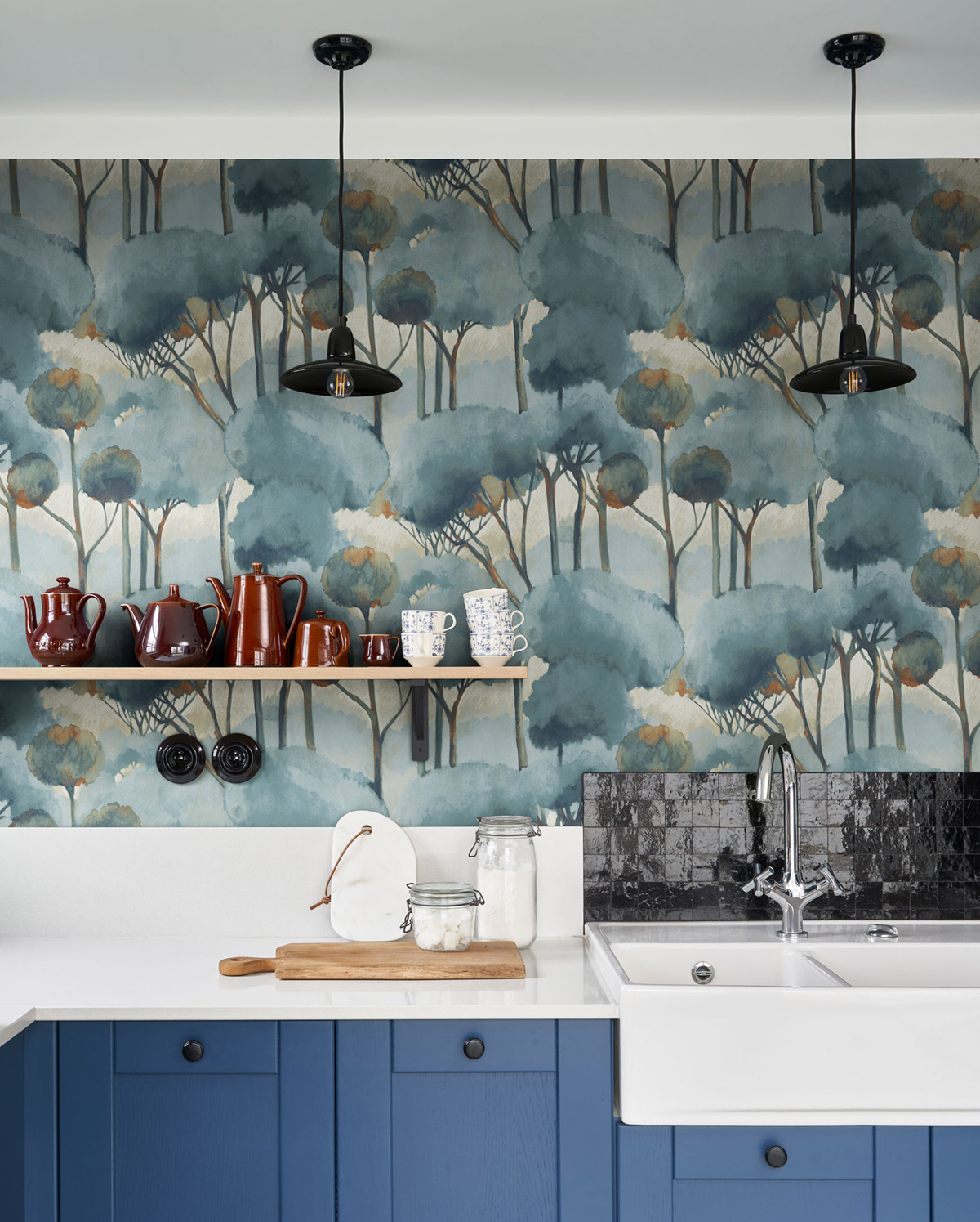 Papier peint Forêt des Landes bleu orage - Sentier des Dunes de Casadéco | Réf. SENT200926312