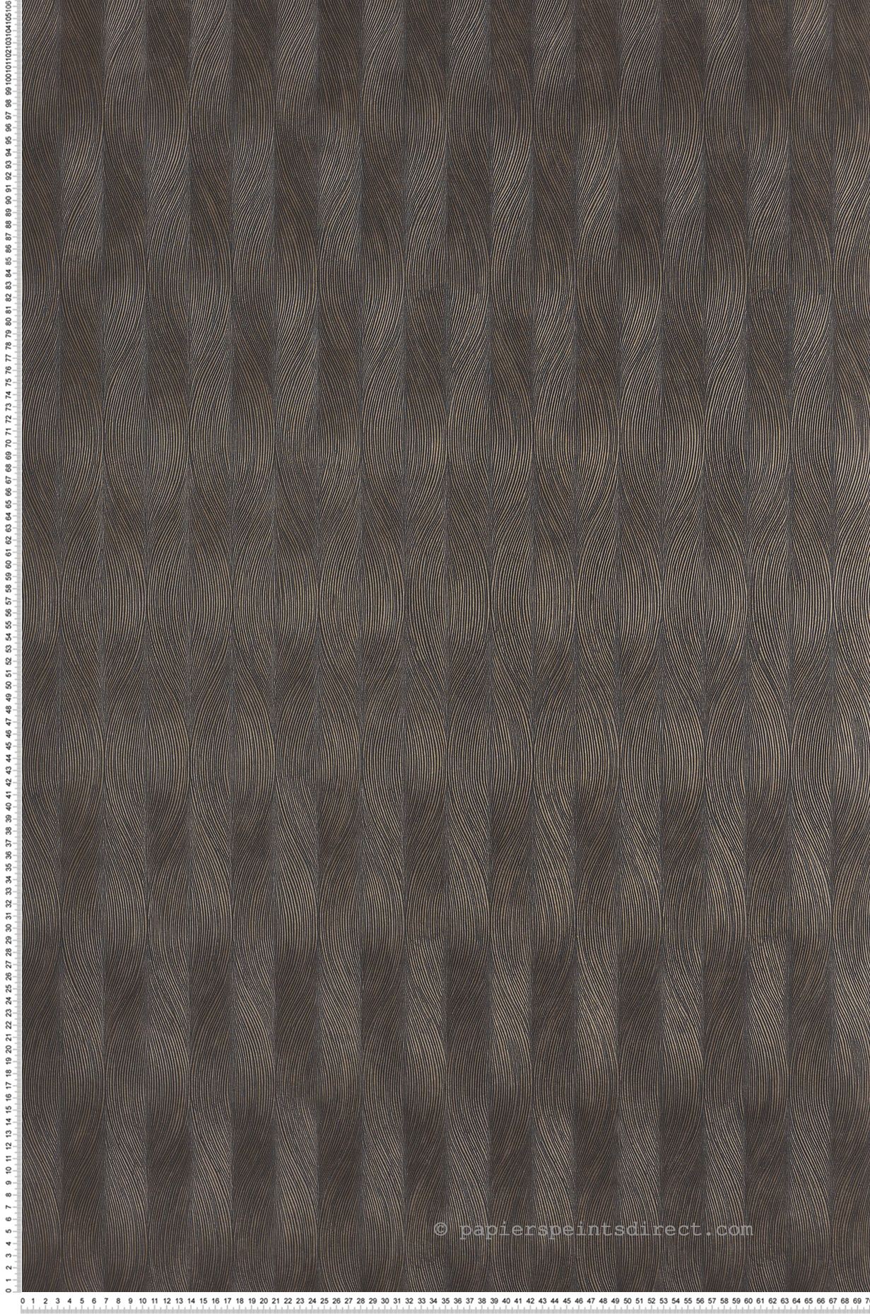 Papier peint Vagues Keramos ébène doré - Cérame de Casamance | Réf. CAS-76113262