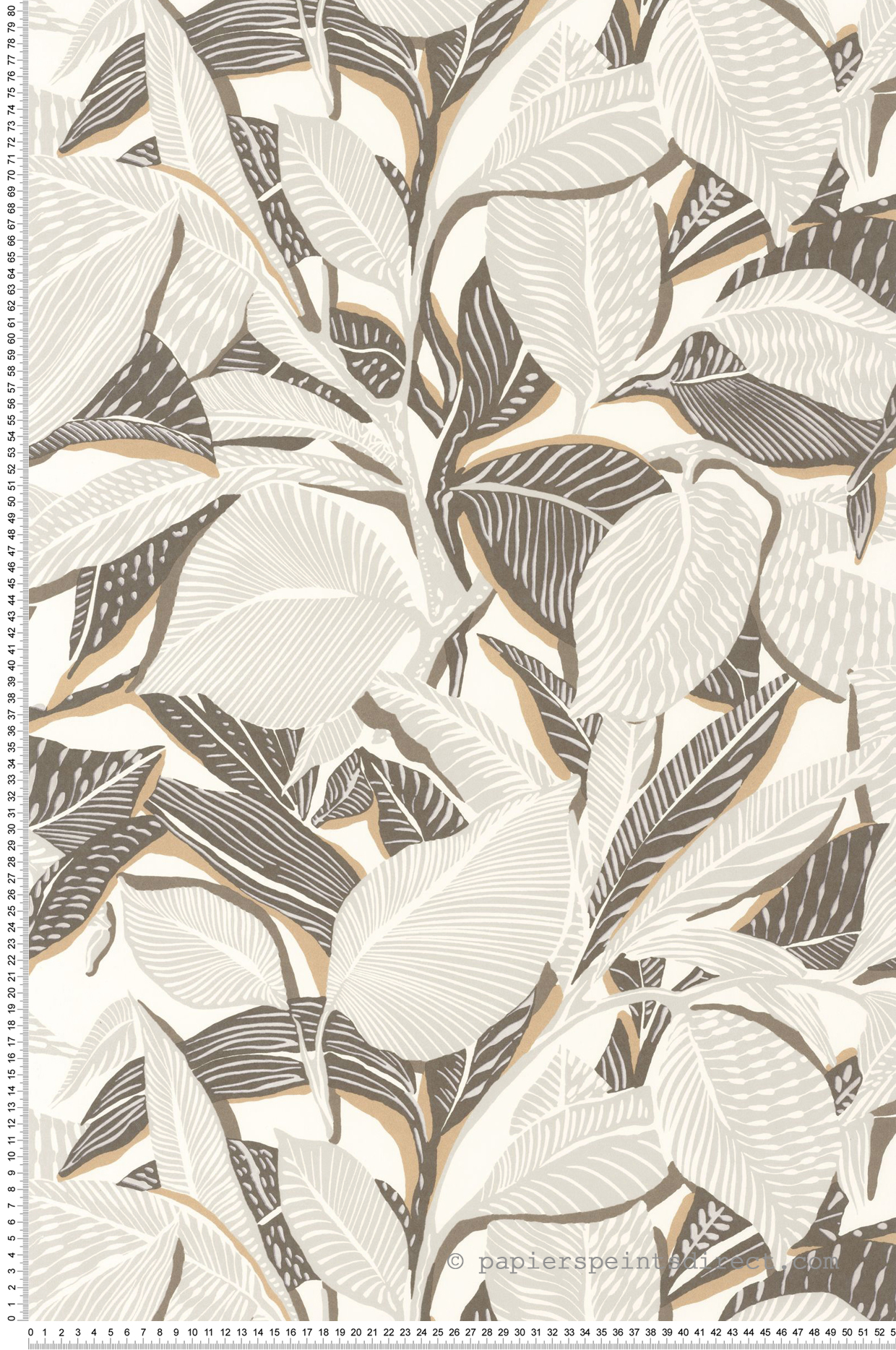 Papier peint Feuillage Riviera marron et beige - Méditerranée de Casadéco | Réf. MEDI87419865