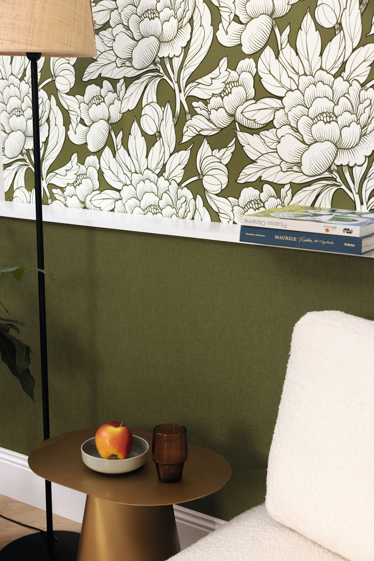 Papier peint Fleur Envergure kaki blanc - XXL de Casélio AMB2 | Réf. XXL104547070