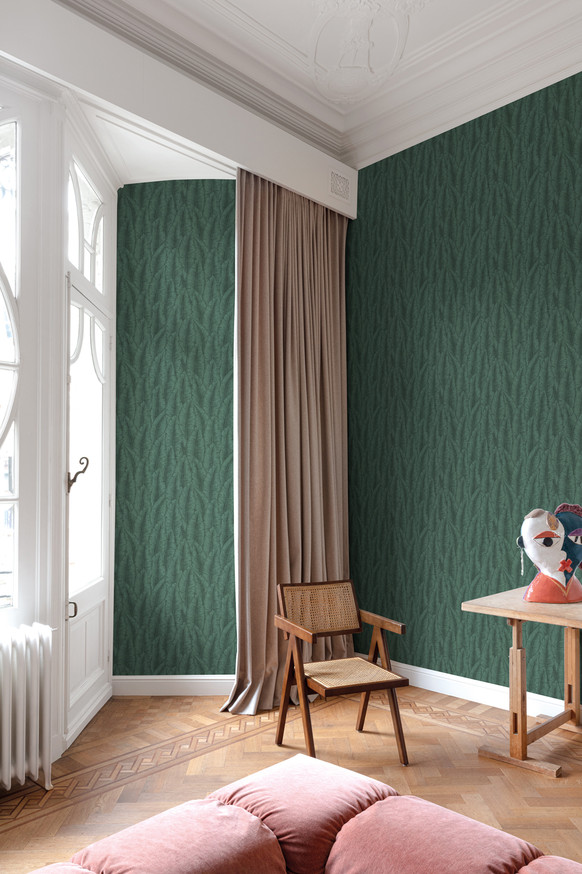 Papier peint Feuillage Jungle vert foncé - Santal de Montecolino | Réf. MC-CU3207