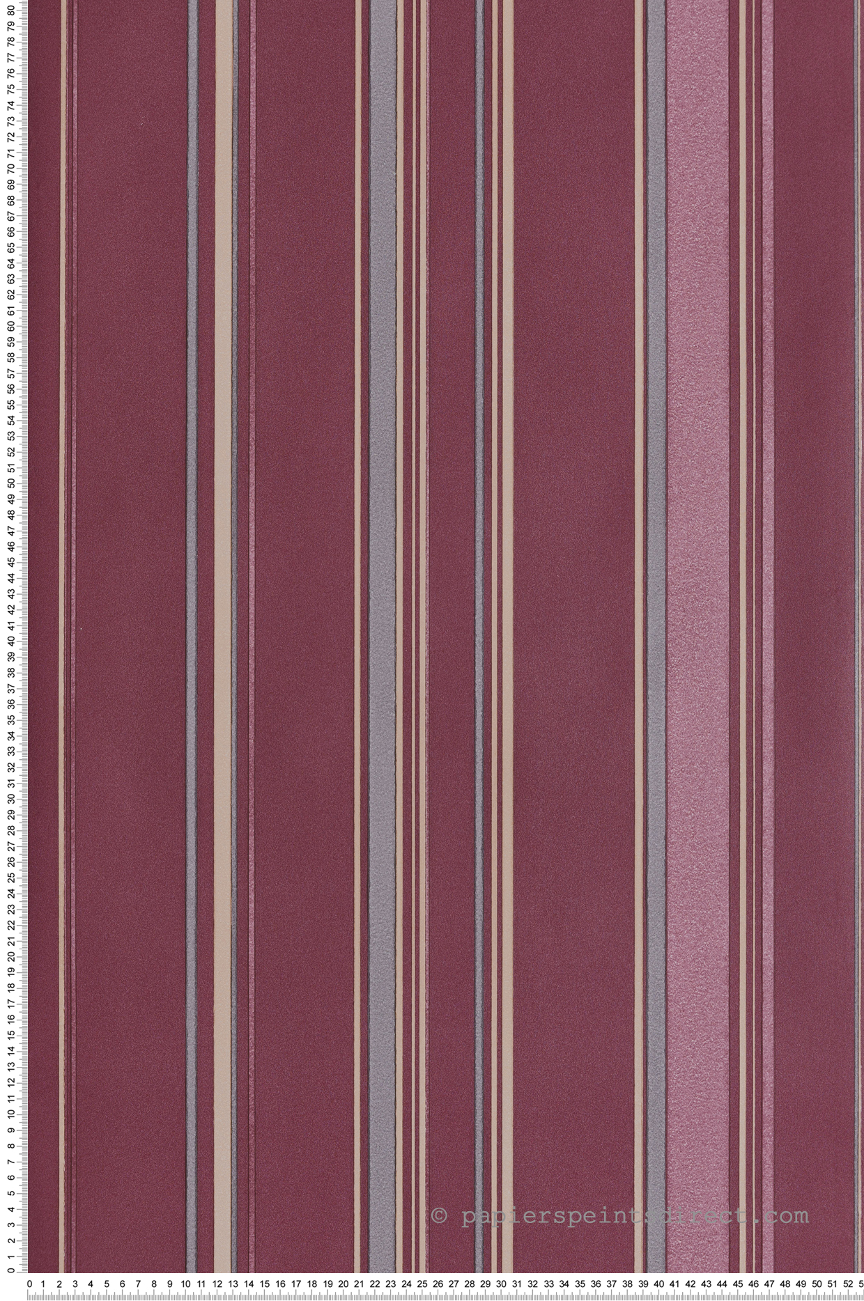 Papier peint Rayure Élégante grenat - Jeux de Rayures 3 de Lutèce | Réf. LTC-G68053