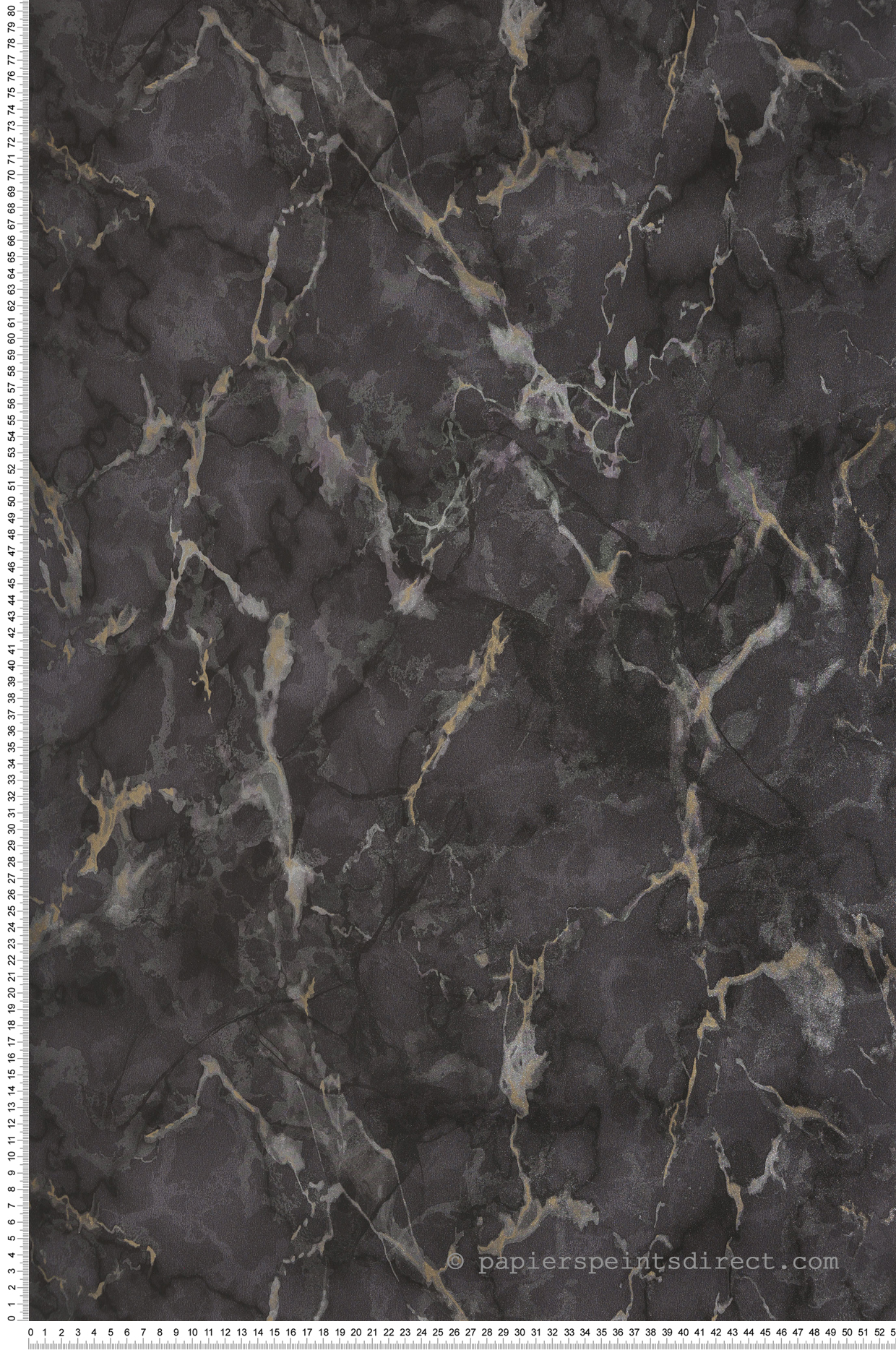 Papier peint Marbre Imitation Moderne noir doré argenté - Sauvage 2 de Lutèce | Réf. LTC-G67754
