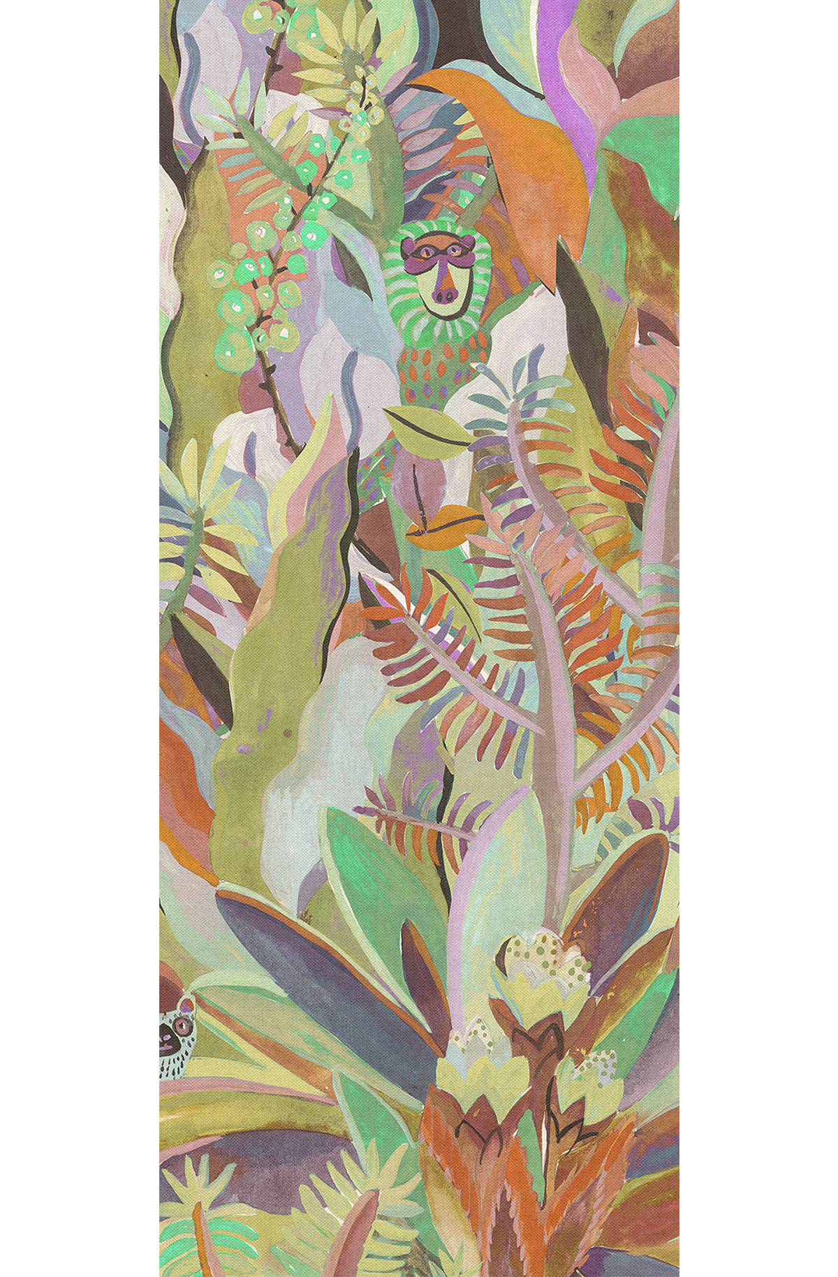 Papier peint panoramique Feuillage Animal multicolore - C H260 - Wall Designs IV de Masureel | Réf. MAS-DG4ANI1013-260