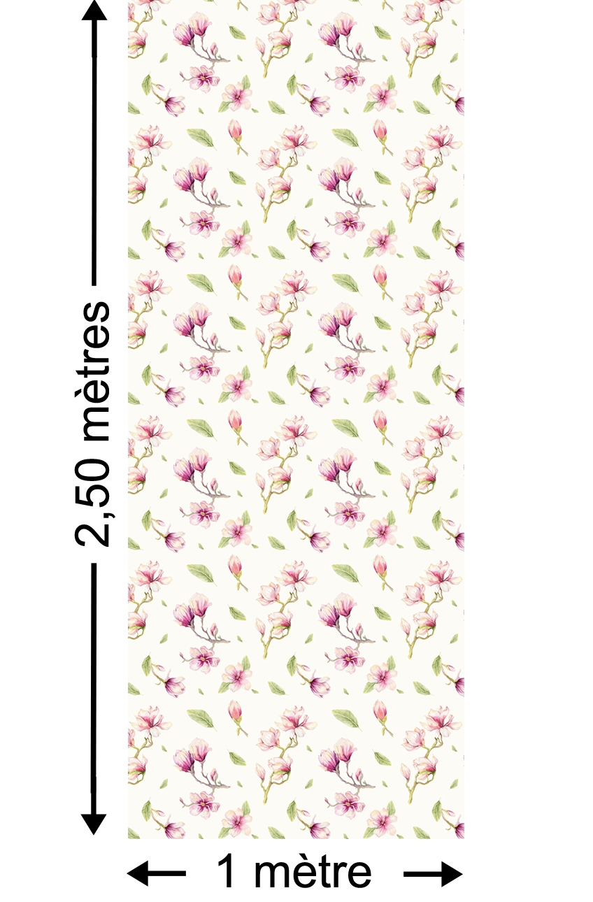 Papier peint fleurs Magnolia Rapport Panel - Papier peint lé unique Komar