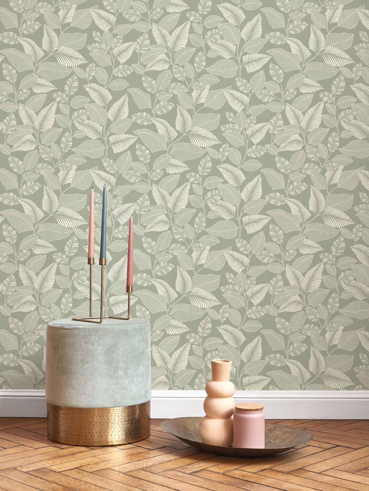 Papier peint Feuillage Paraty vert amande - Rio de Casadéco | Réf. RIOC201807244
