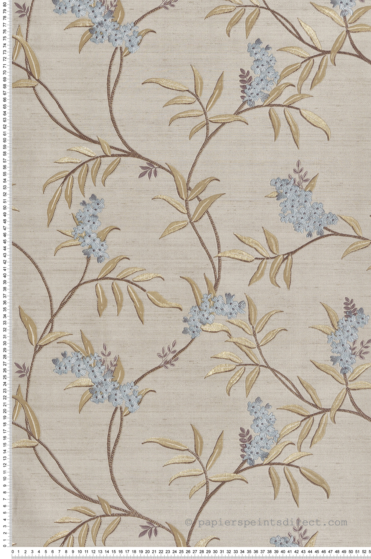 Papier peint Fleuri Vintage grège doré - Opera de Montecolino | Réf. MC-OP33303