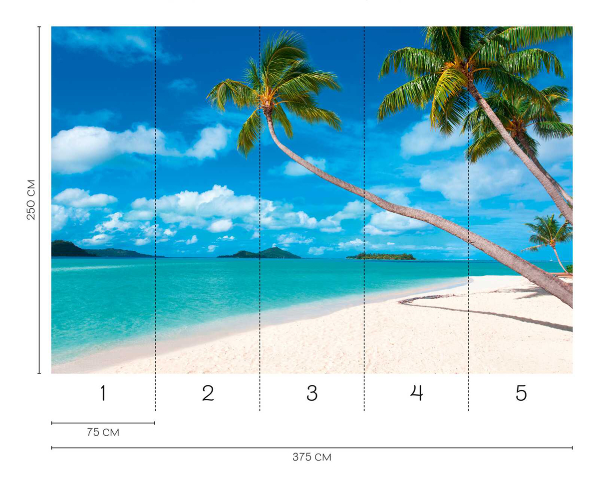 Papier peint panoramique Plage Palmier Maldives - Wall Love d'A.S. Création REGLE | Réf. DD129575
