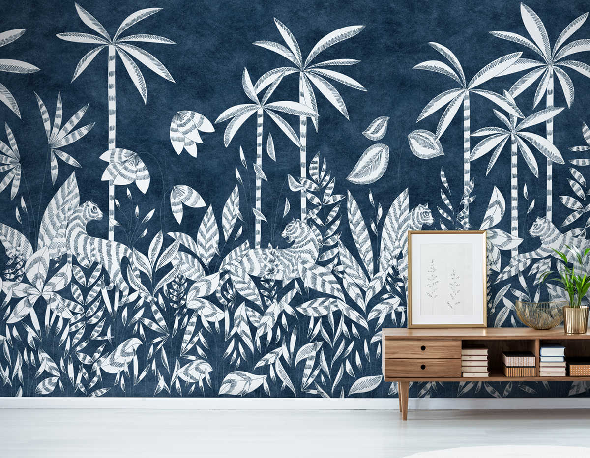 Papier peint panoramique Paradis des Tigres Nocturne C - 7/8/9 - Isidore Leroy