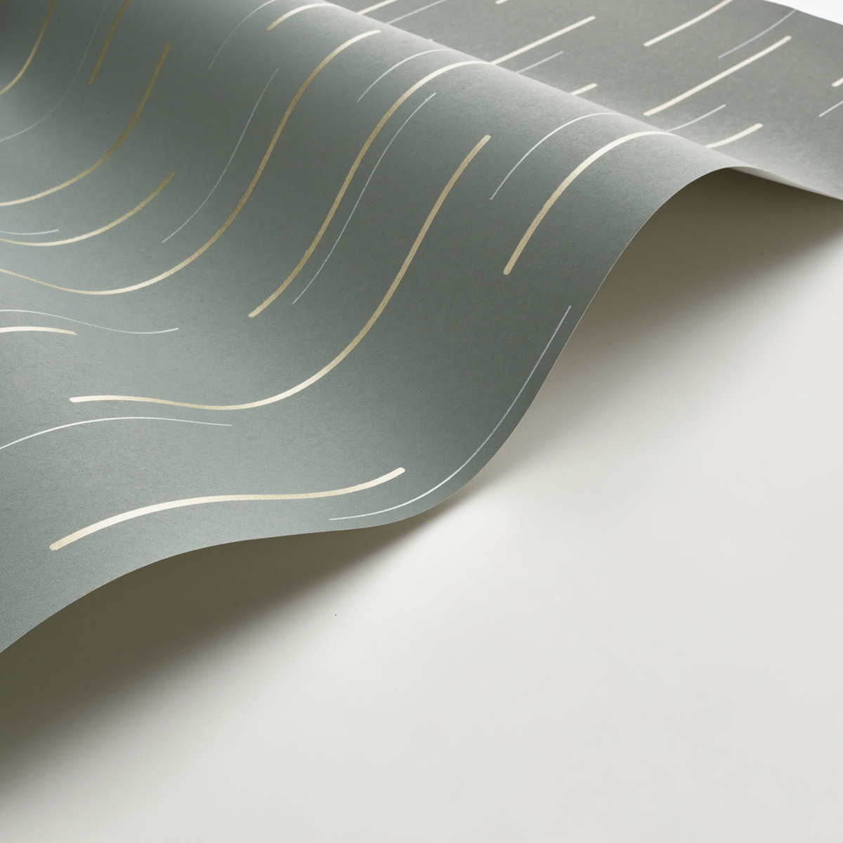 Papier peint Tracé Suspension Métallisé vert sapin doré - Alchimie de Casadéco AMB4| Réf. ALMI89917233