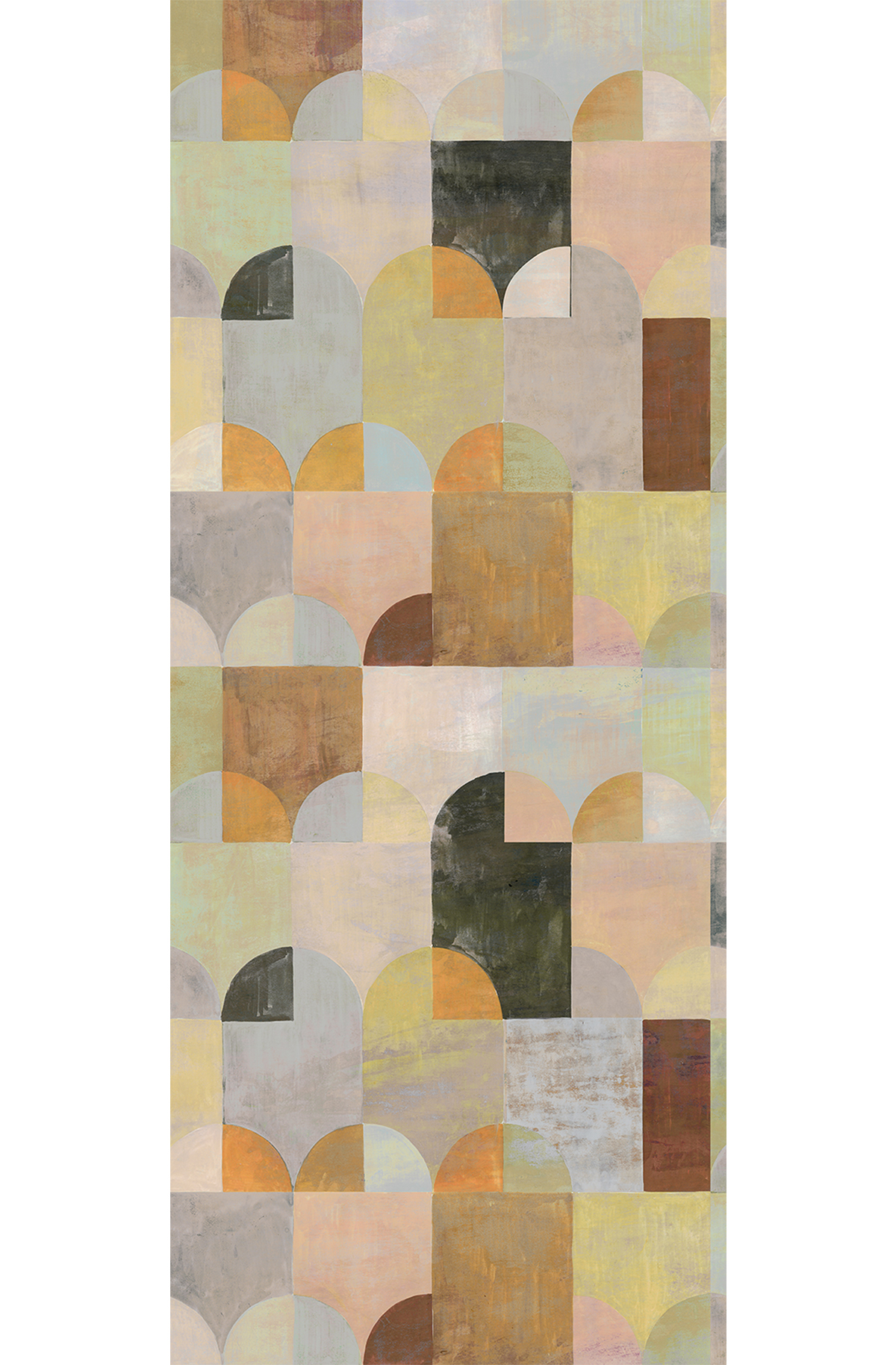 Papier peint panoramique Art Déco Arc orange marron - A H260 - Wall Designs IV de Masureel | Réf. MAS-DG4ILA2041-260