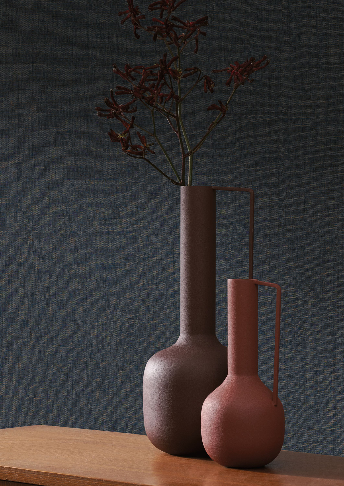 Papier peint Uni Lin Métallisé Caractère bleu marine - Matera de Casadéco | Réf. MATA201176909