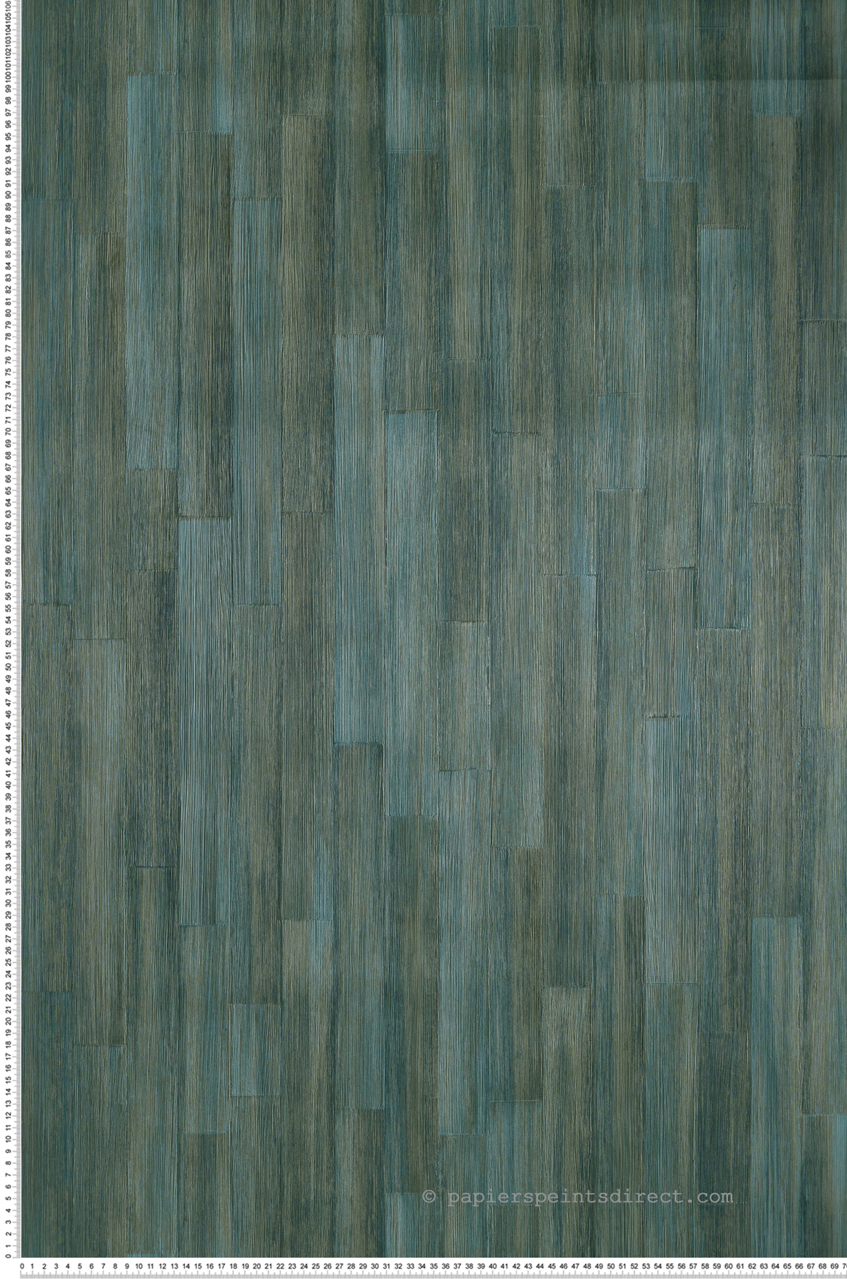 Papier peint Planche de Bois Sapelli bleu paon - Végétal de Casamance | Réf. CAS-74865002