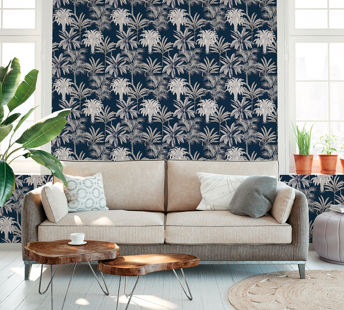 Papier peint Palmier Jungle bleu marine - Change is good de Michalsky | AMB Réf. MC-37983-5