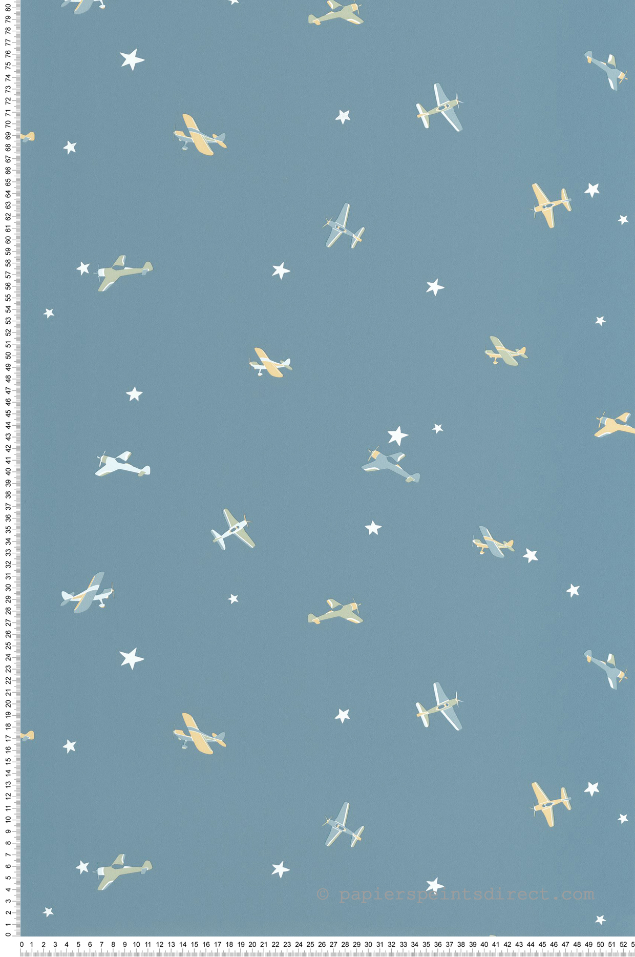 Papier peint Étoile Funny Planes bleu nuit - Happy Kids Club de Casélio | Réf. HKC107626234