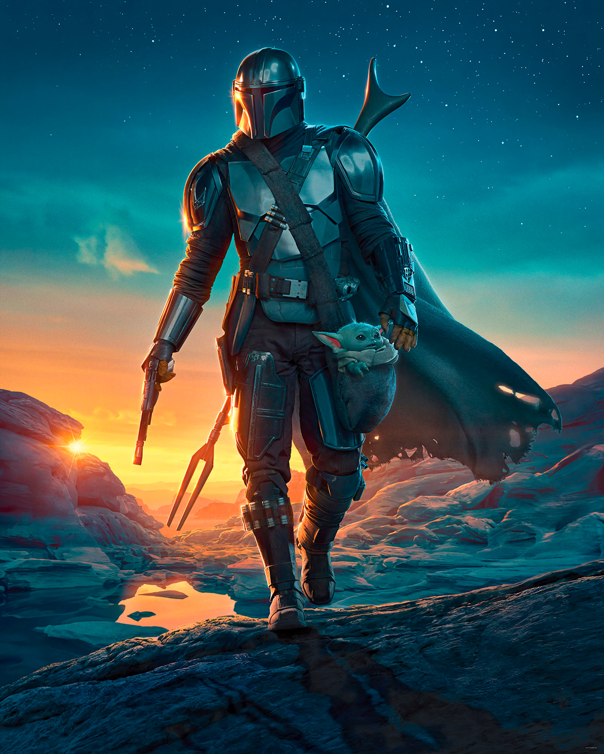 Papier peint panoramique Mandalorian Gunslingers Star Wars - Papier peint Komar Into Wonderland