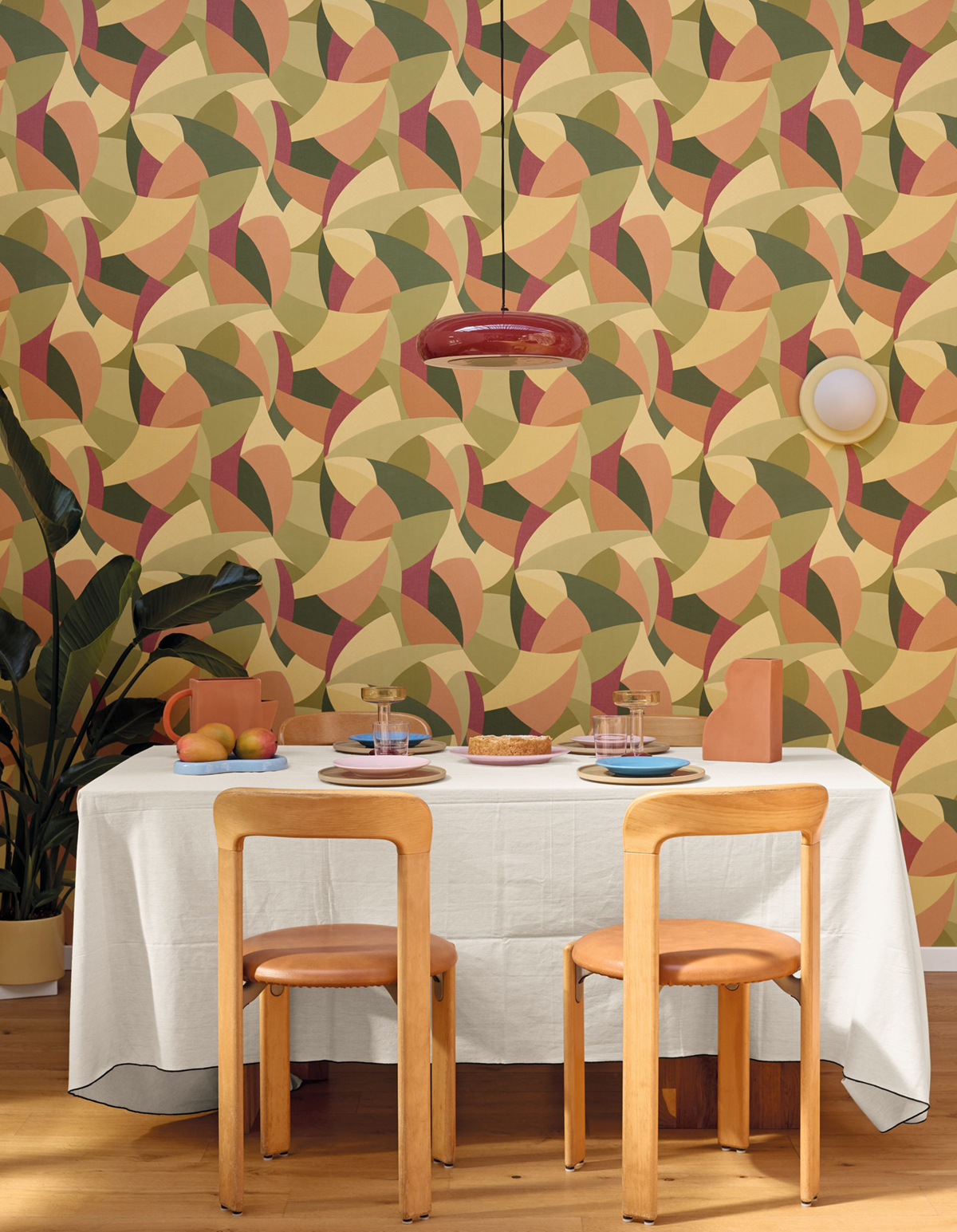 Papier peint Abstrait Tissage Concerto vert framboise - Symphony de Casélio AMB2| Réf. SYM107003877