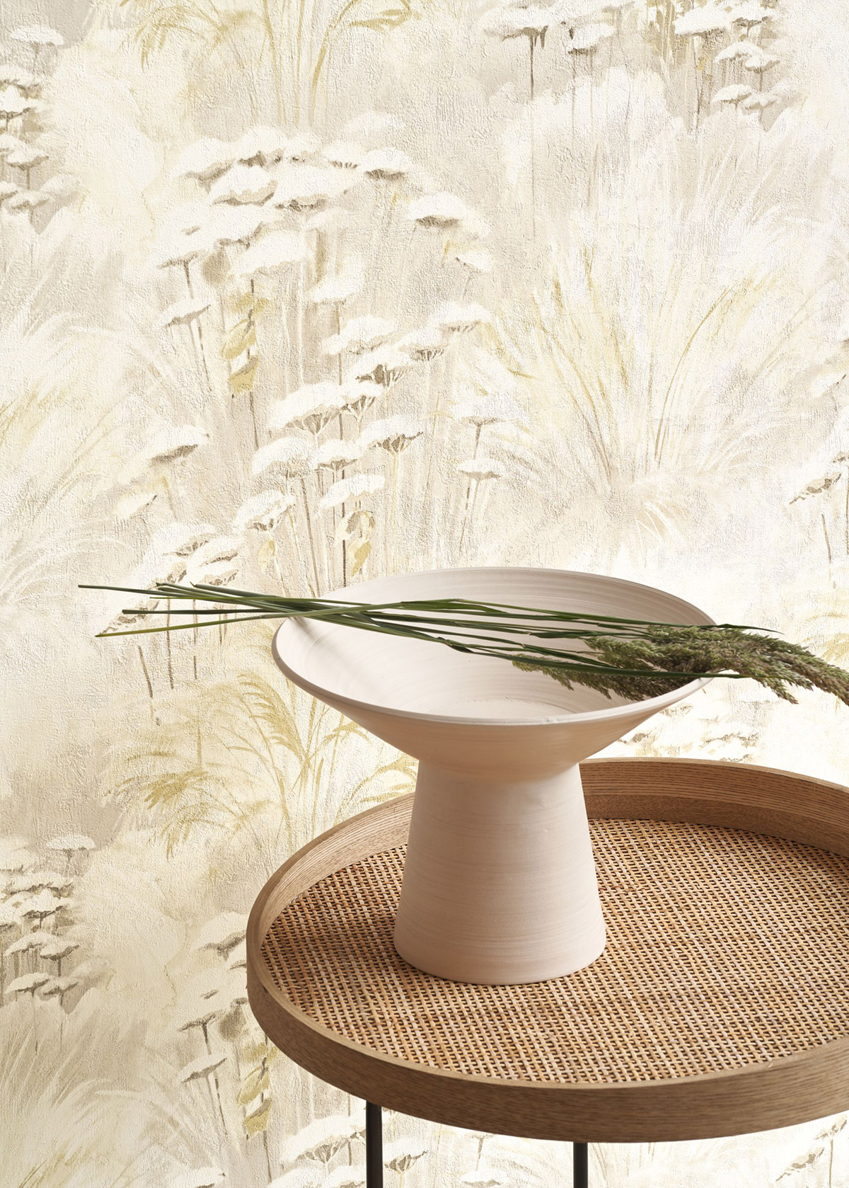 Papier peint Fleur Plante Oyat grège beige - Sentier des Dunes de Casadéco AMB3 | Réf. SENT200941322