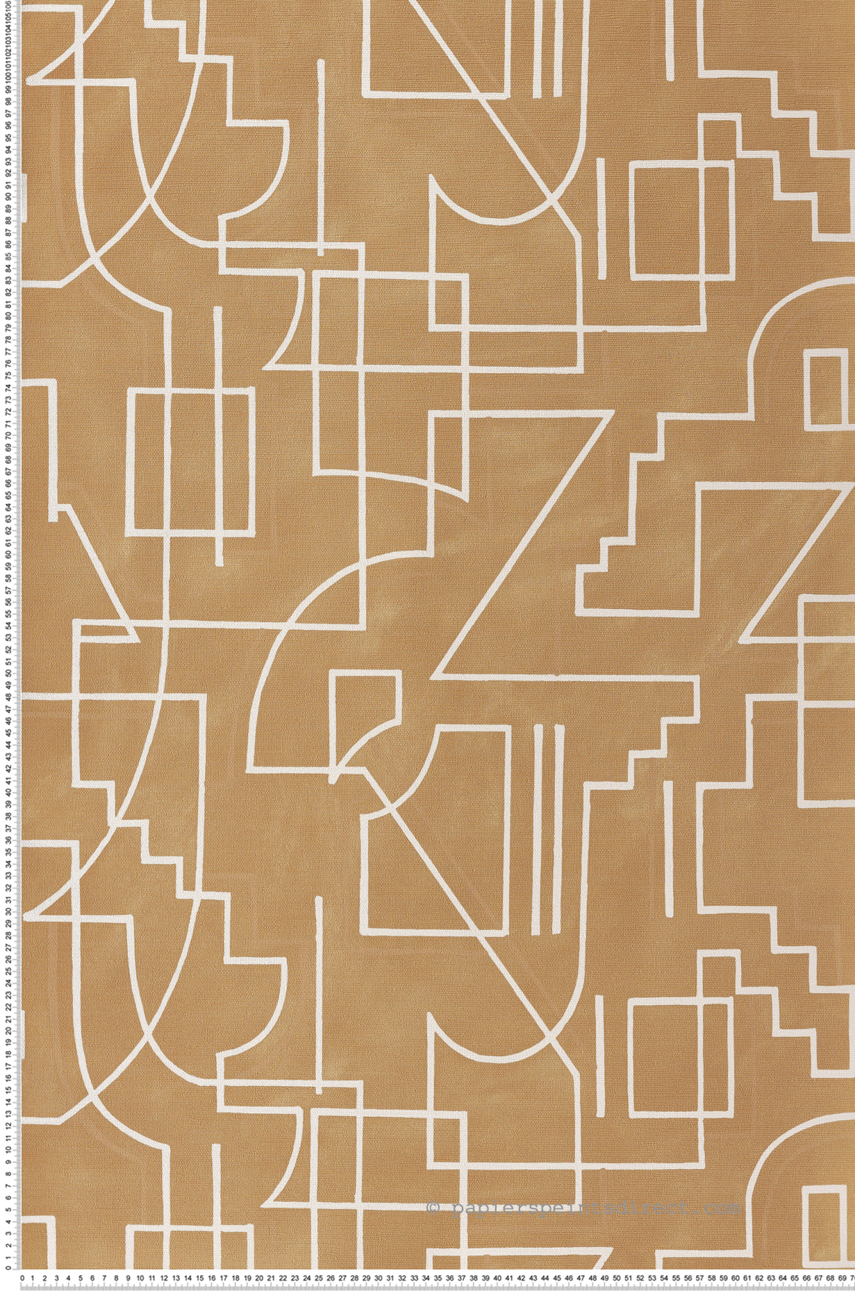 Papier peint Trait Graphique Alexander miel - Mouvements de Casamance | Réf. CAS-76021528