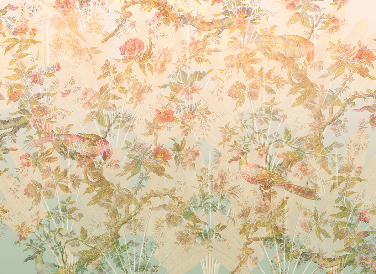 Papier peint panoramique Oiseau de Paradis - Papier peint Komar Heritage