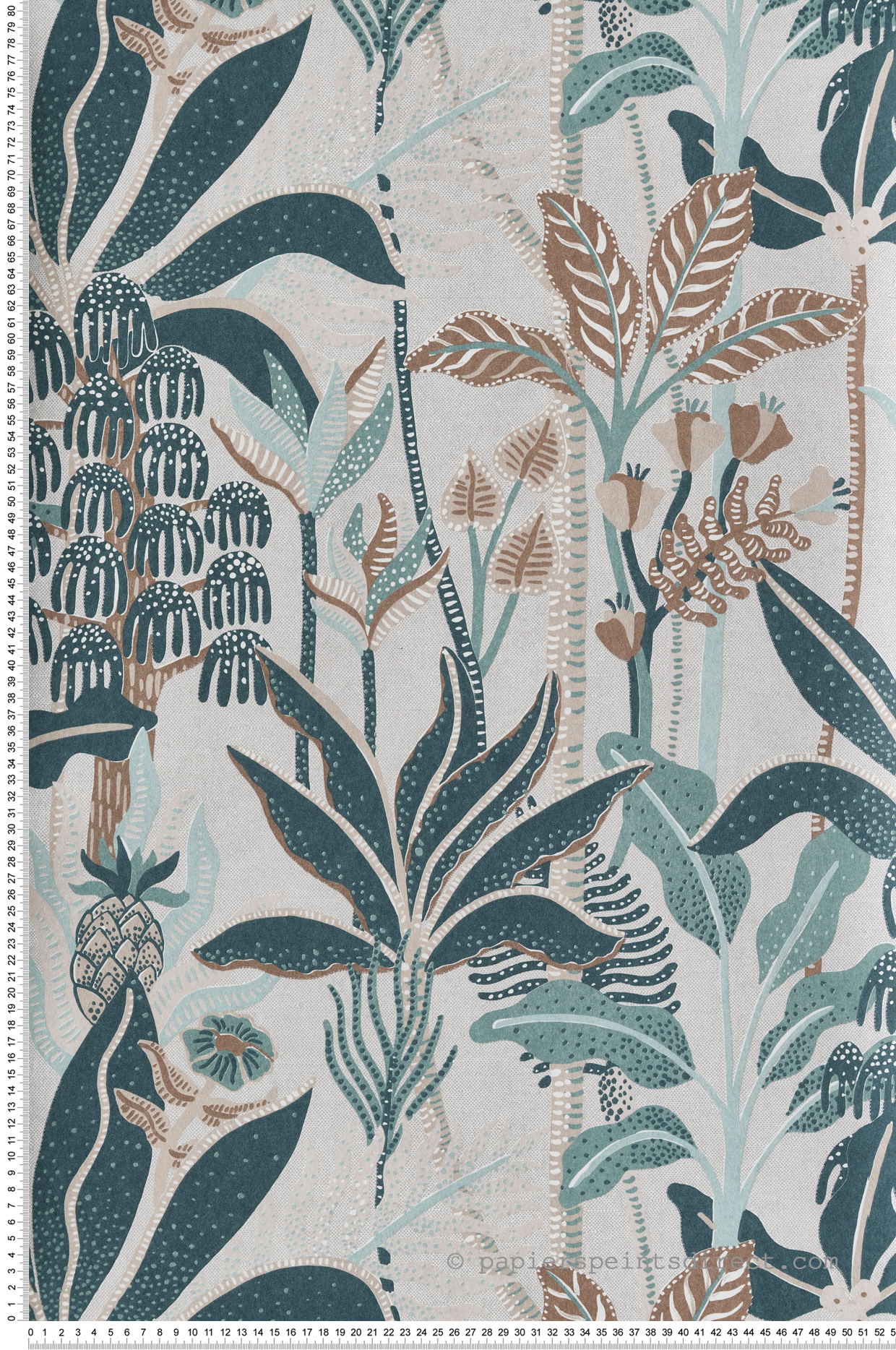 Papier peint Jungle Tropicale José bleu pétrole - Havana de Masureel | Réf. MAS-HAV005