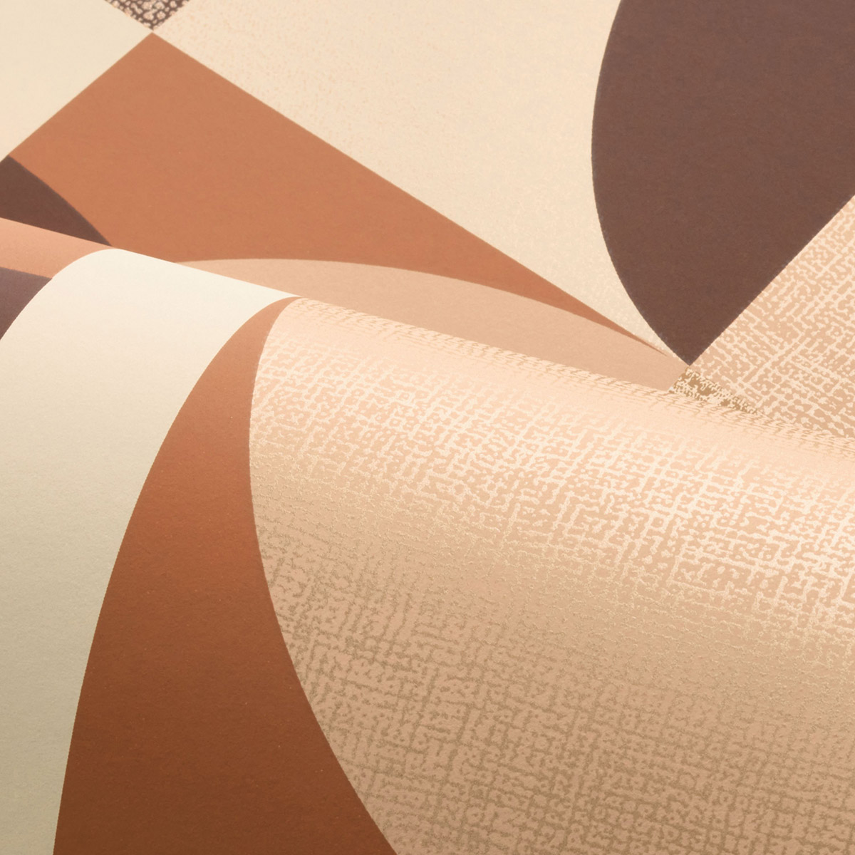 Papier peint Géométrie Barillet terracotta doré - Faubourg des Lumières de Casamance AMB2| Réf. CAS-76261018