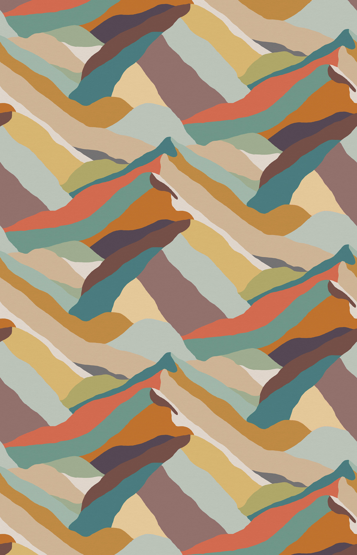 Papier peint panoramique Montagne Graphique multicolore - Merida de Montecolino | Réf. MC-BAD26100