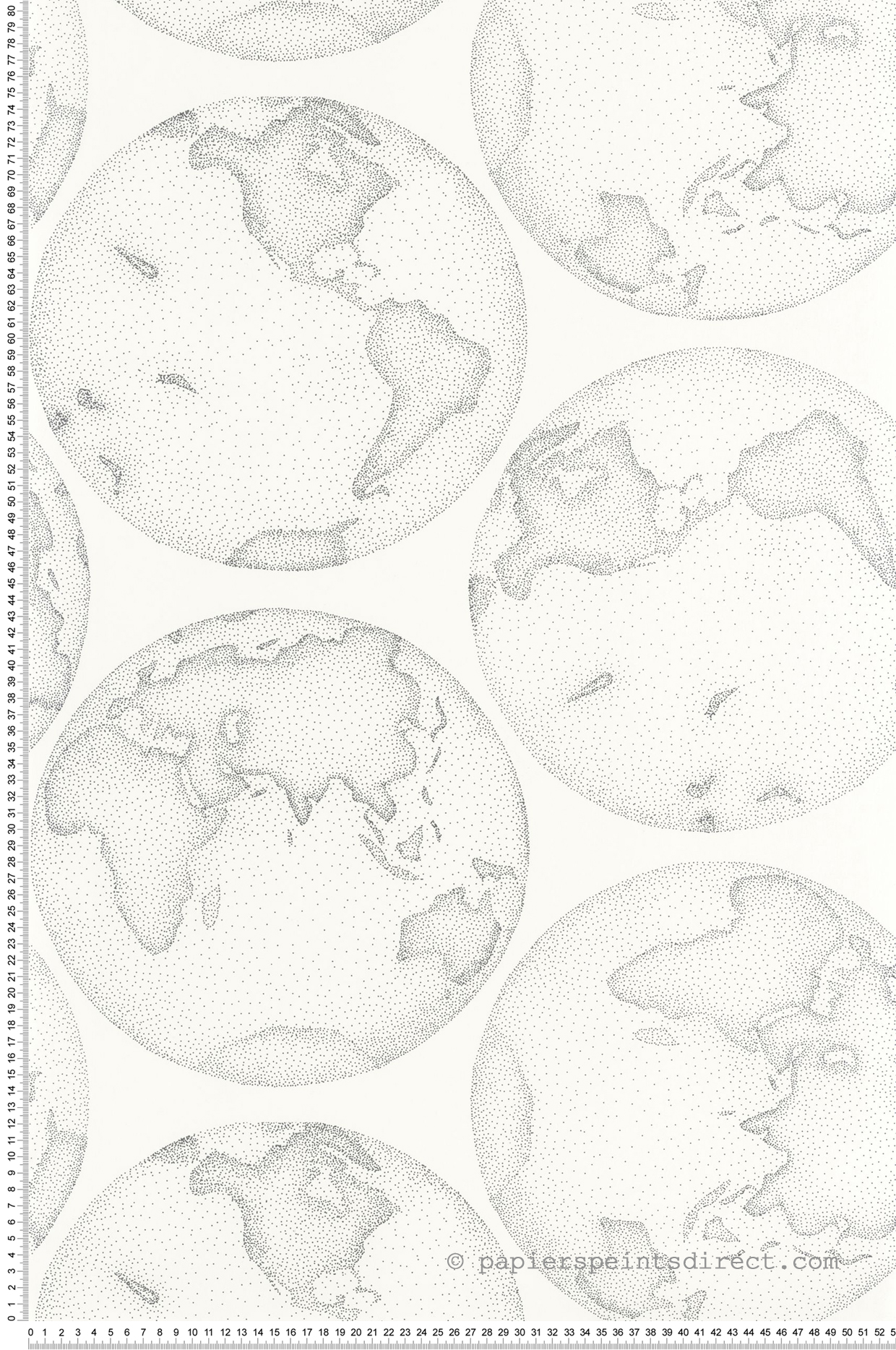 Papier peint Terre Galilée gris et blanc - Voyage Onirique de Casadéco | Réf. ONIR87290099