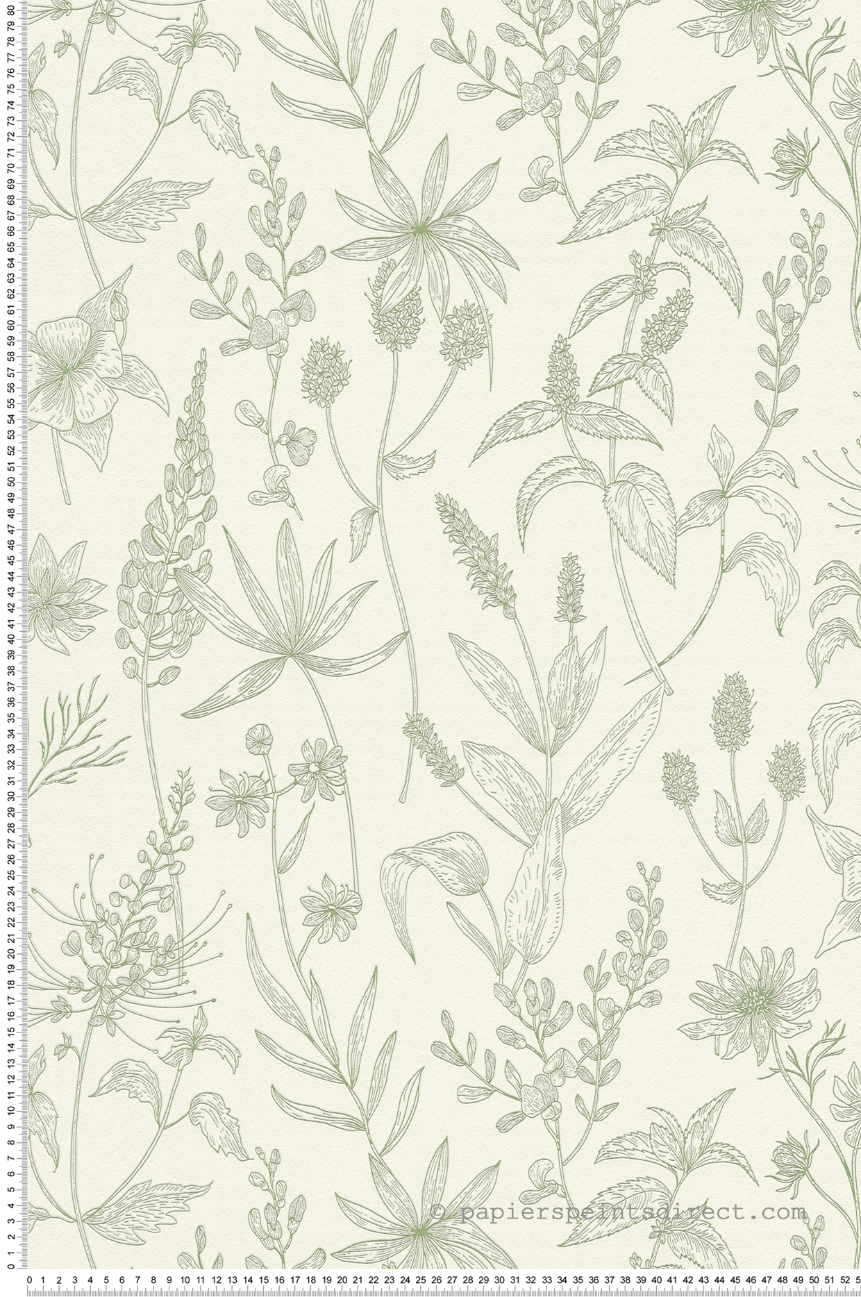 Papier peint Fleur Lavande vert crème - Casual Living d'A.S. Création | Réf. AS-373635