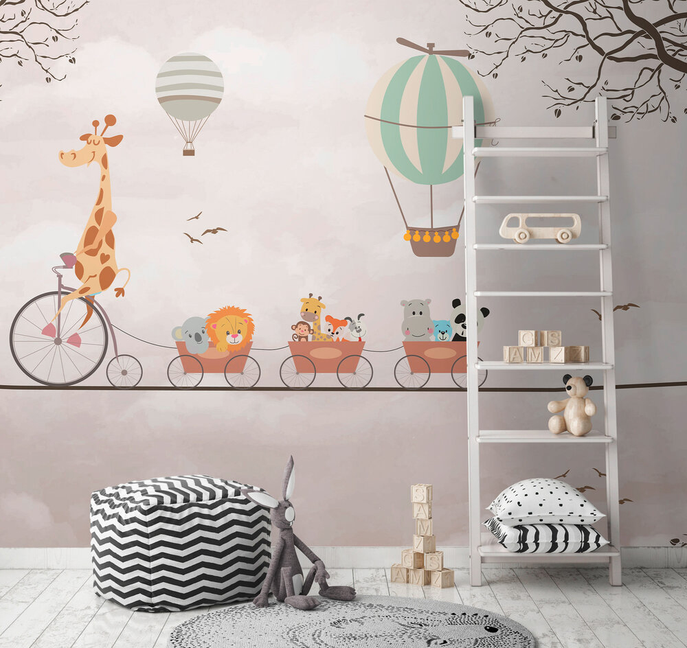 Papier peint panoramique Animaux Funambules - Wall Love d'A.S. Création | Réf. DD129594