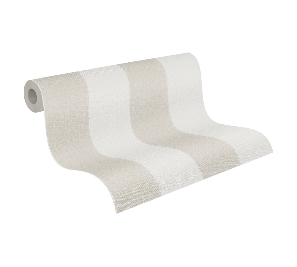 Papier peint Rayure Verticale beige lin - Pure Elegance d'A.S. Création AMBR | Réf. AS-948342