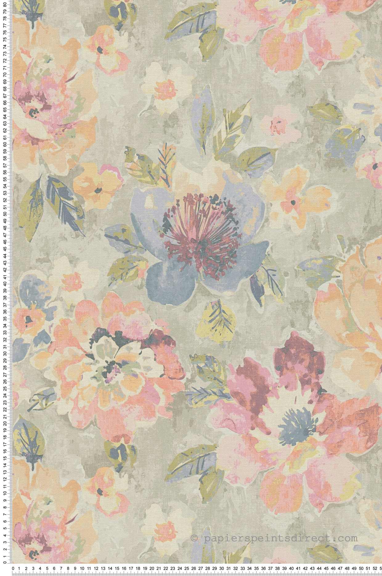 Papier peint Vintage Floral rose multicouleurs - Aquarell Dreams d'A.S. Création | Réf. AS-396072