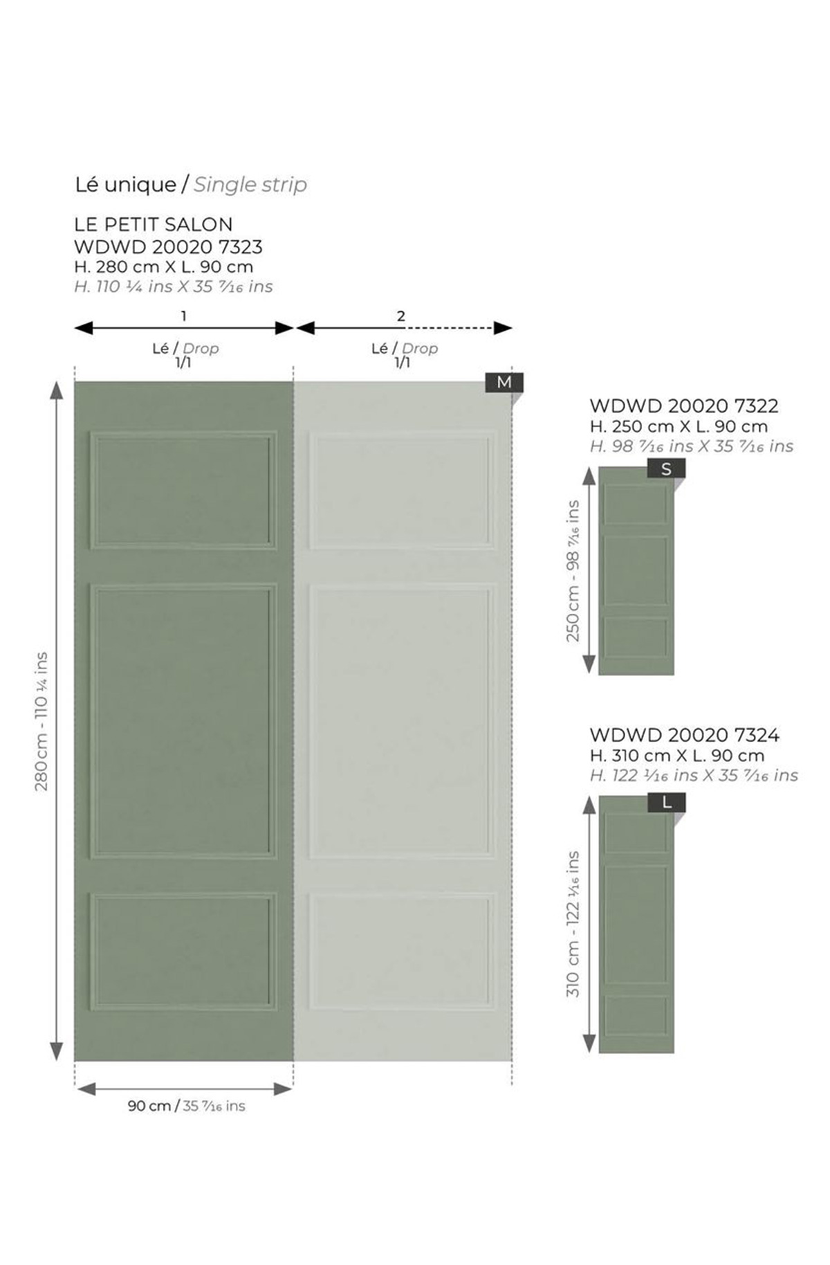 Papier peint panoramique Moulure Grand Salon L vert 90X310 - Wonderwalls 2 de Casadéco | Réf. WDWD200207324