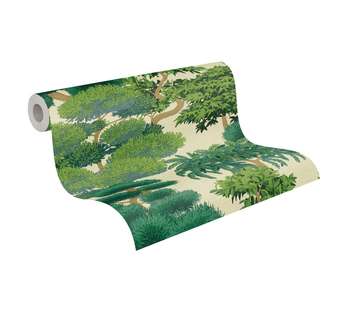 Papier peint Arbre Forêt Pinede beige vert - Cuba 2 d'A.S. Création AMB4 | Réf. AS-791611