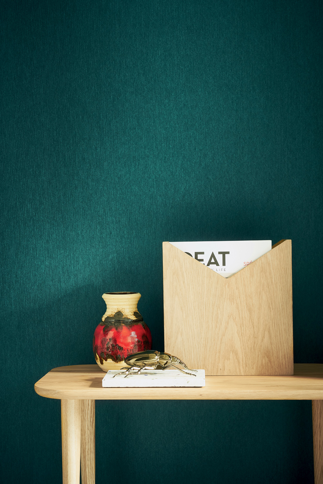 Papier Peint Uni kolinsky vert émeraude - Portfolio de Casamance | Réf. CAS-E9442027