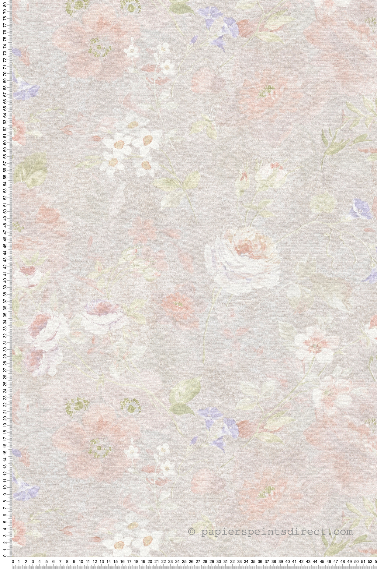 Papier peint Vintage Floral Estompé gris rose - Natural Living d'A.S. Création | Réf. AS-386364