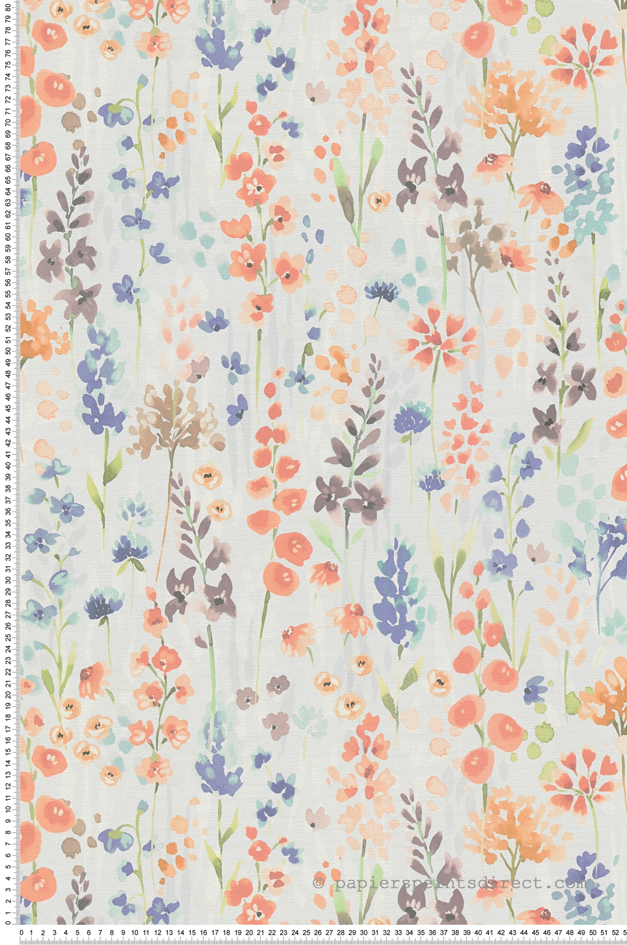 Papier peint Prairie Fleurie Aquarelle orange multicouleurs - Aquarell Dreams d'A.S. Création | Réf. AS-396063