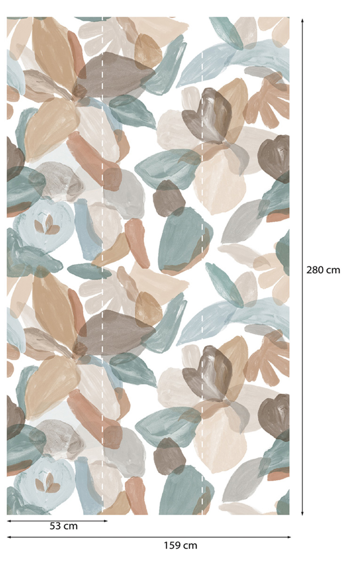 Papier peint Panoramique Pétales bleu et beige - Poésie de Lutèce AMB1 | Réf. LTC-51252401