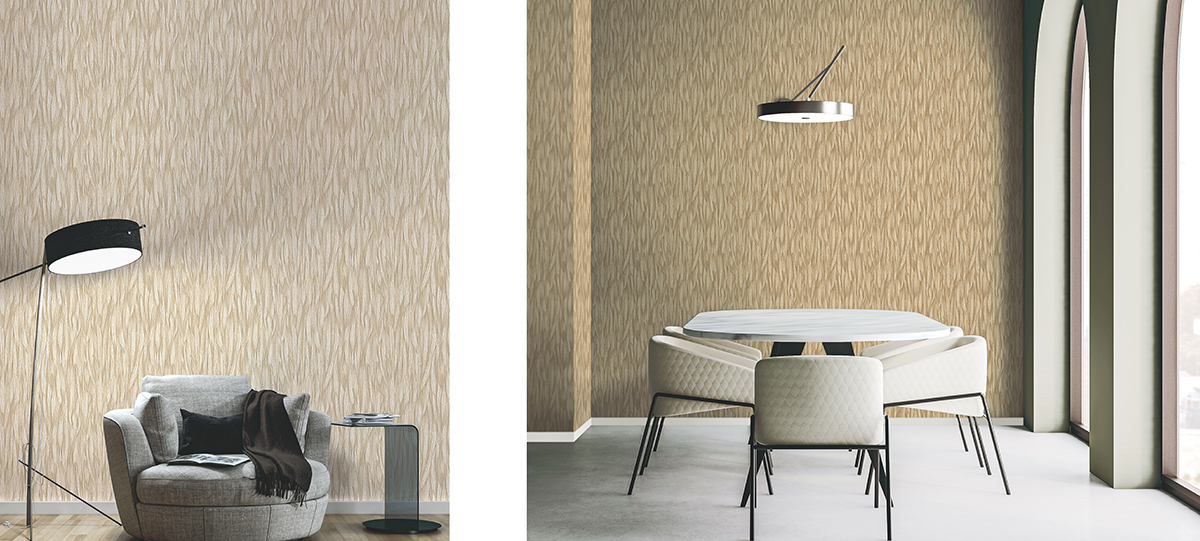 Papier peint Feuillage Aloes beige chaud - Folium de Montecolino | Réf. MC-FO17906